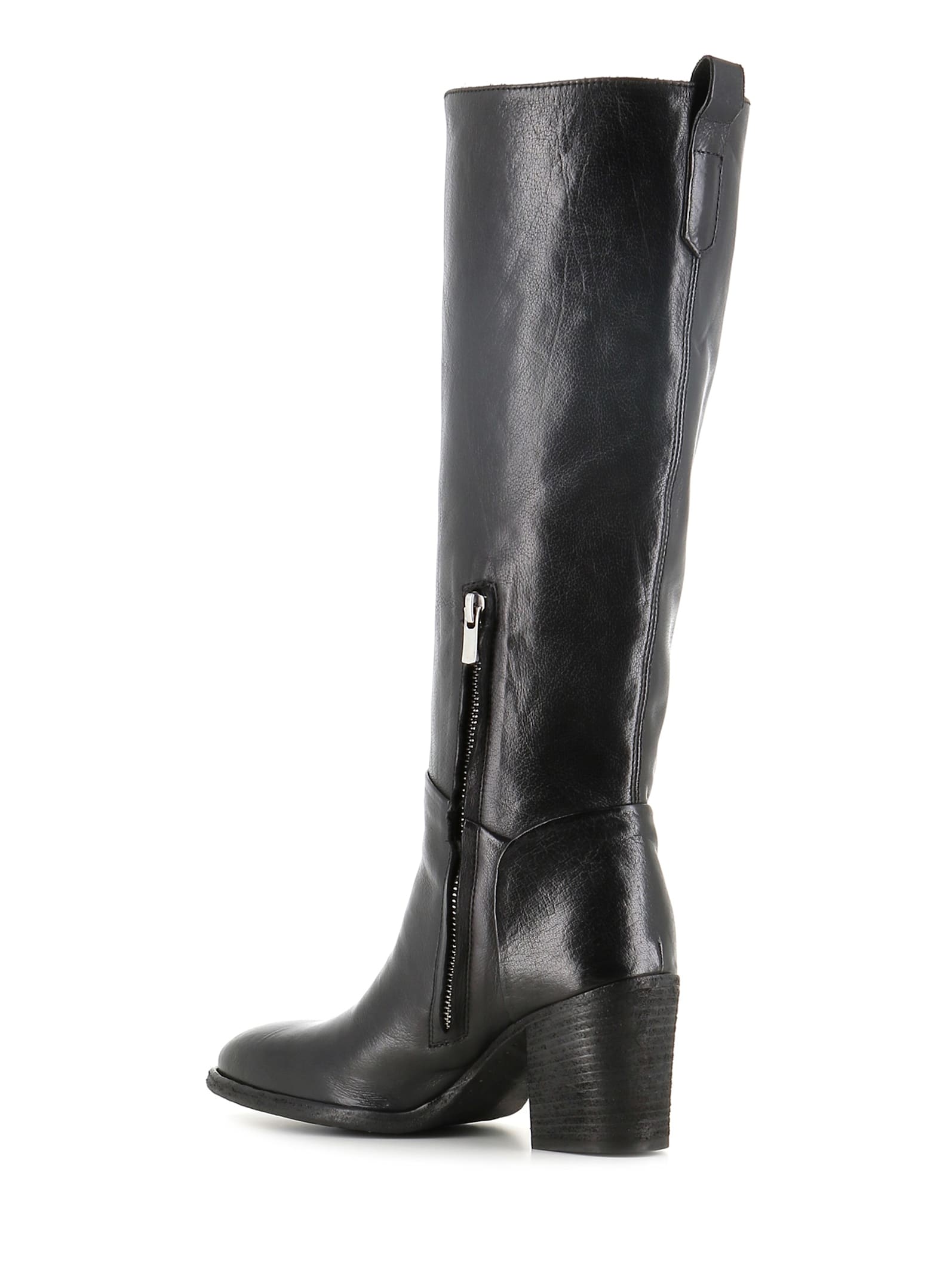 Officine Creative Leather Block-heel Boots In Black