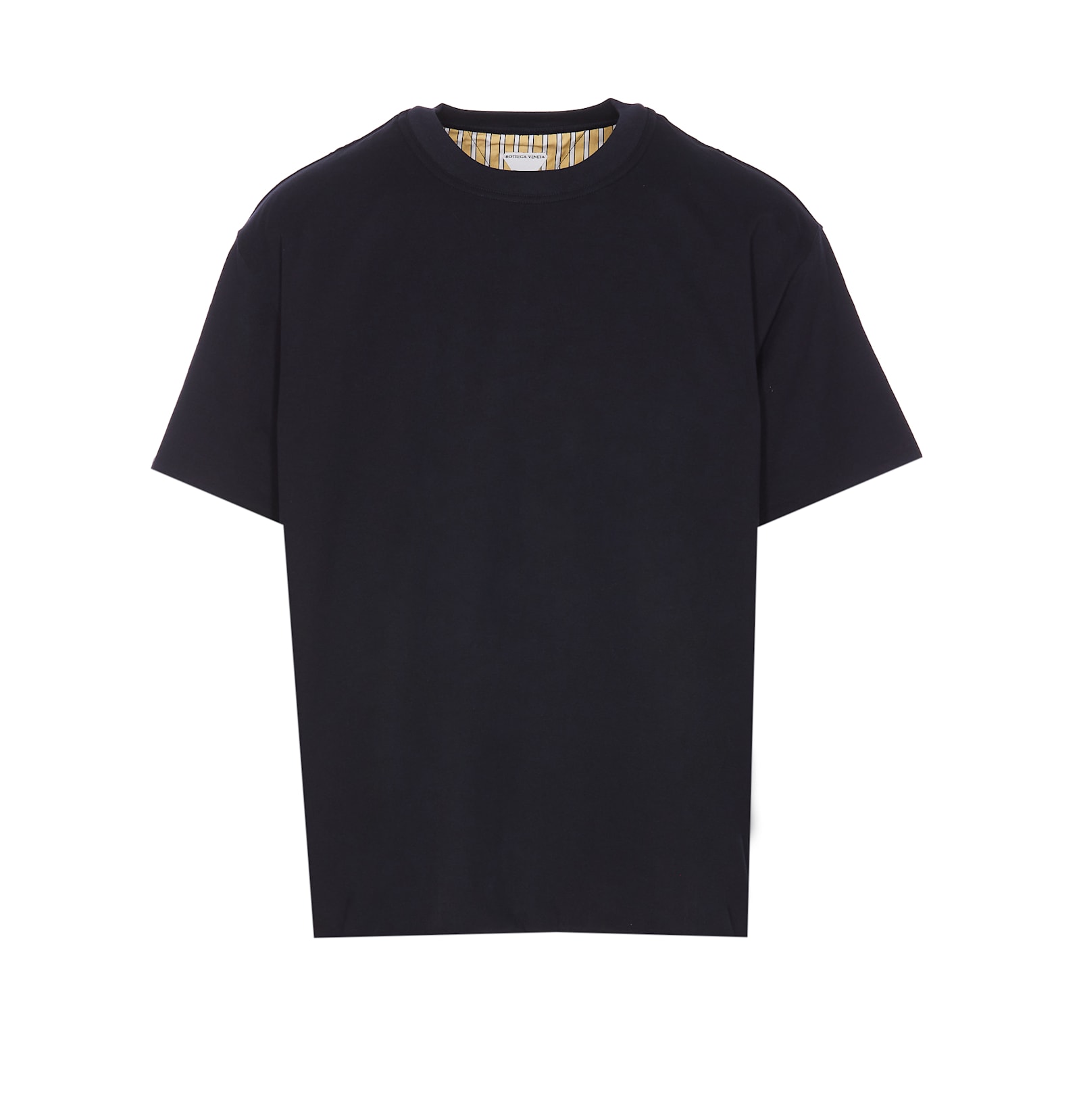 Shop Bottega Veneta Double Layer Cotton Check T-shirt In Blue