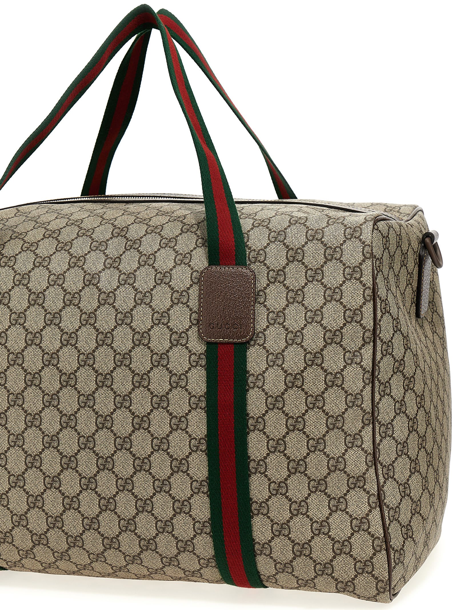 Shop Gucci Gg Supreme Large Travel Bag In Multicolor