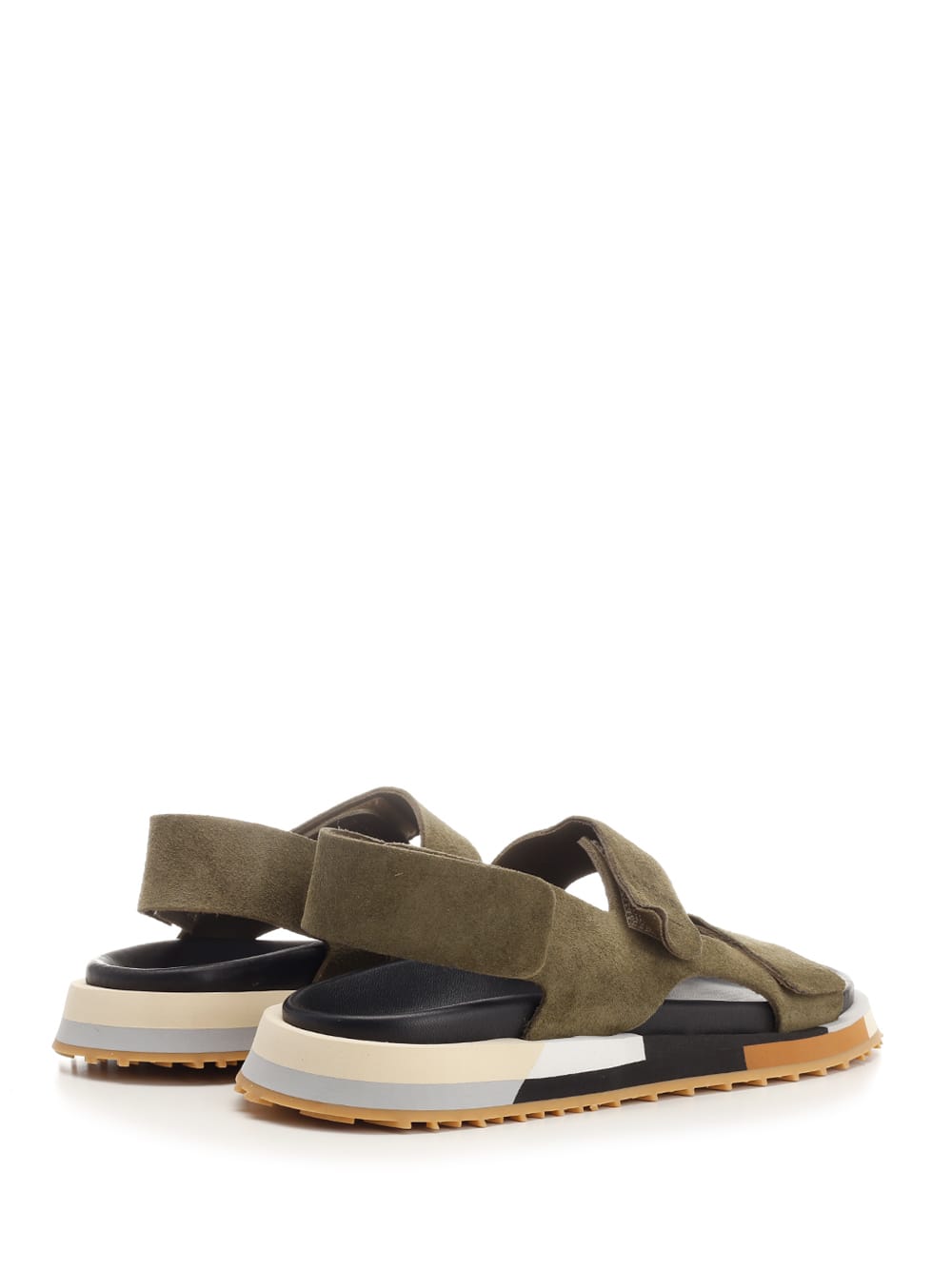 Shop Ghoud Atelier Velcro Straps Sandal In Green