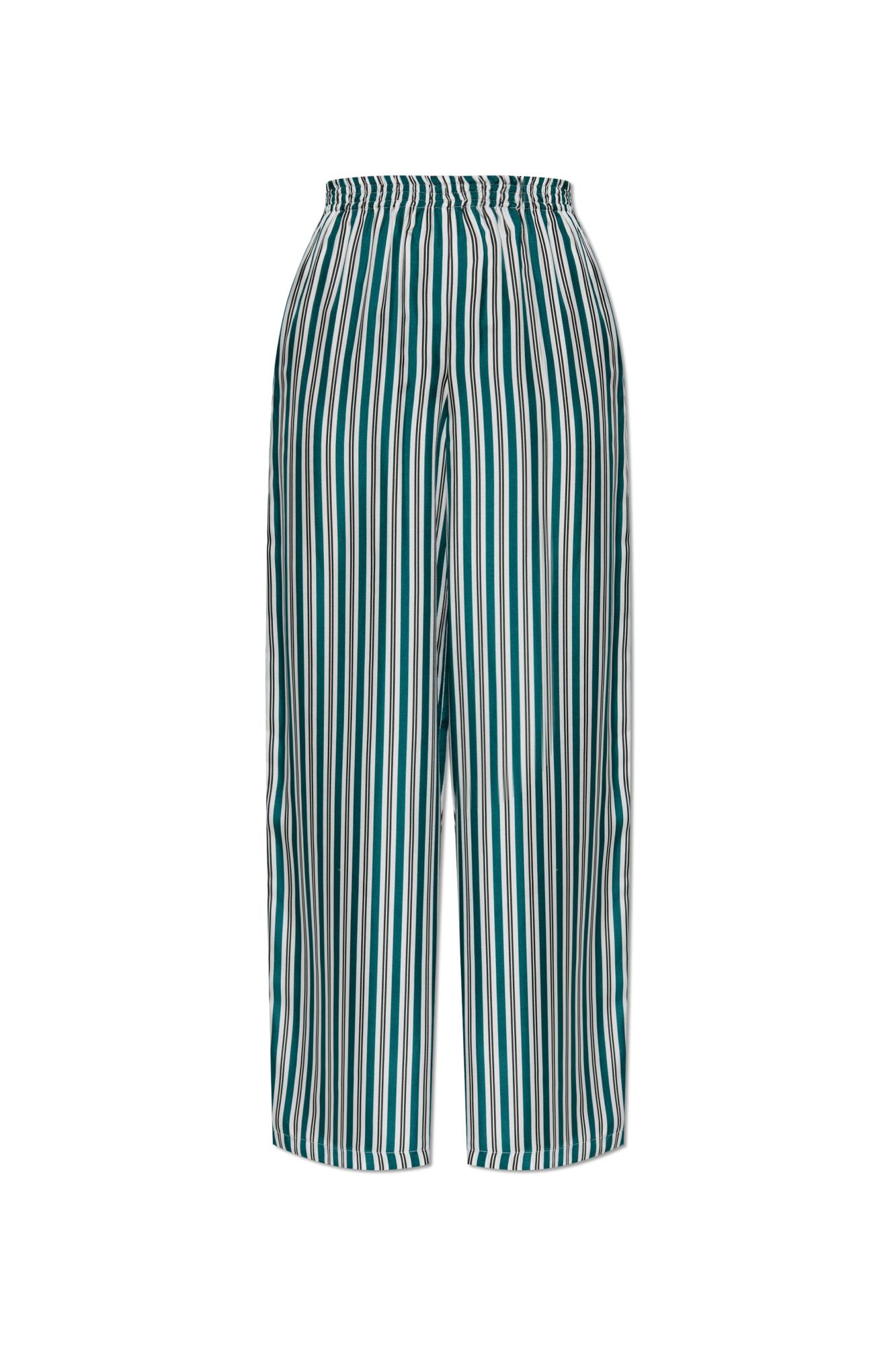 Max Mara Silk Trousers Ladino In Green