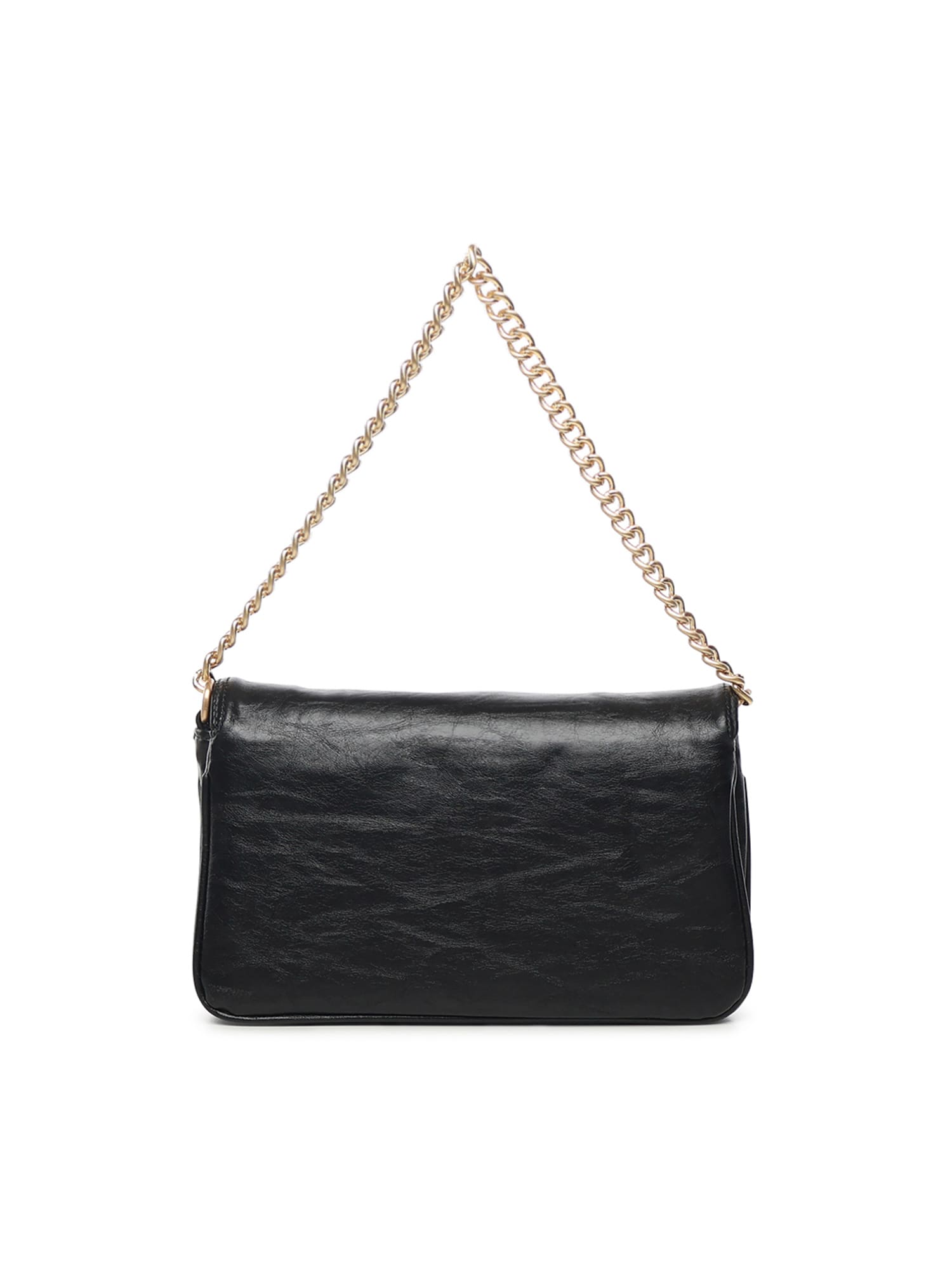 V73 Louise Logo-plaque Shoulder Bag In Black