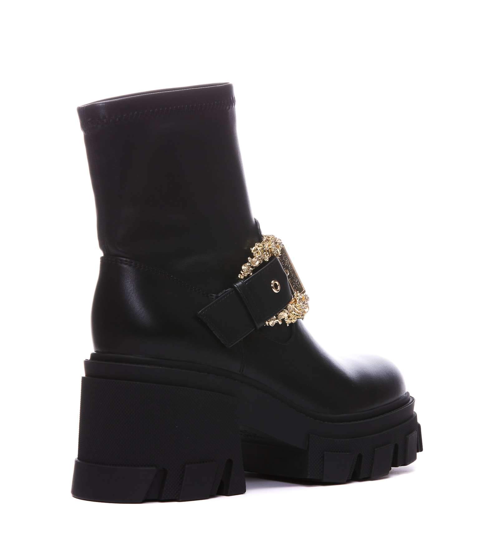VERSACE JEANS COUTURE BAROCCO BUCKLE BOOTIES