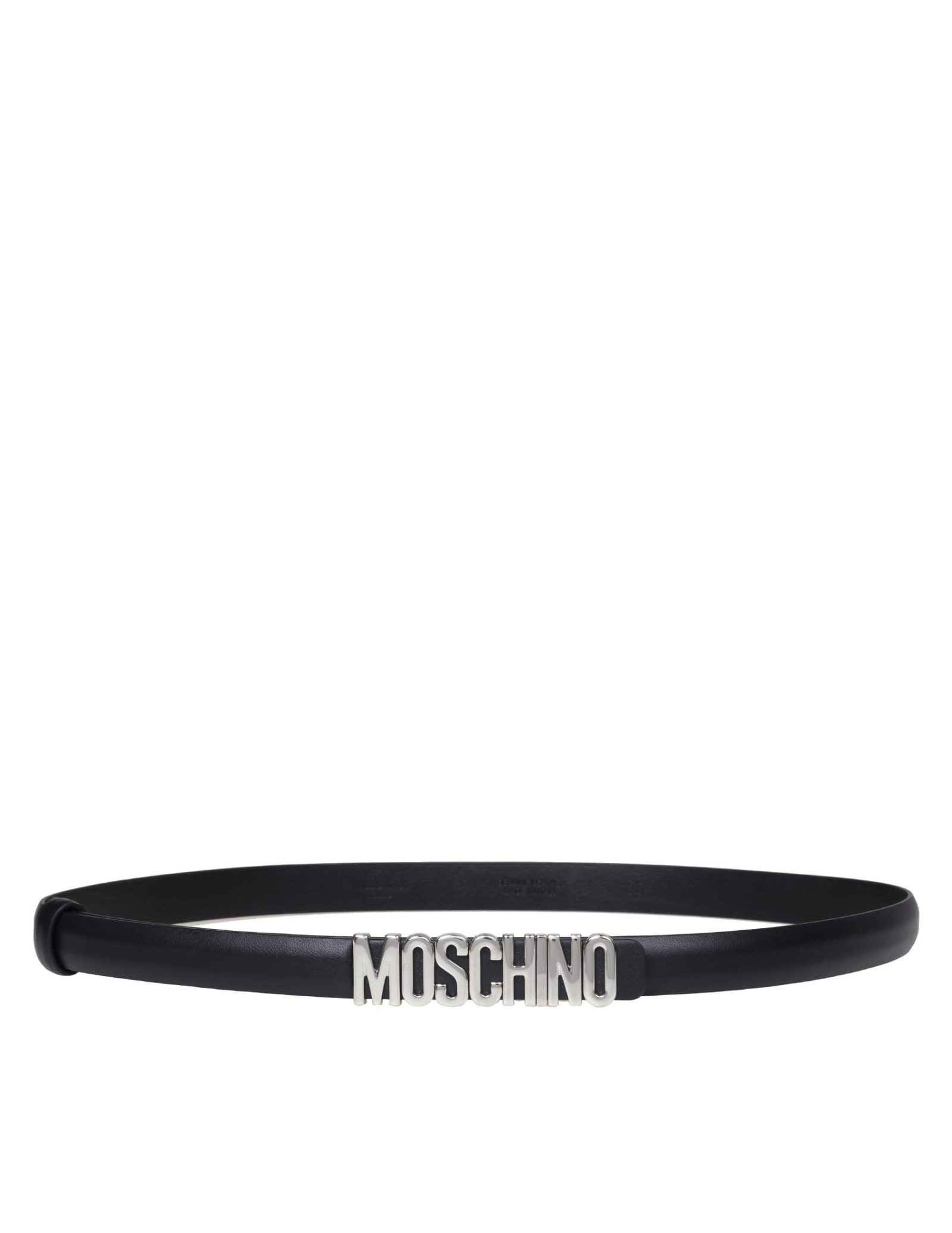 Moschino Belt Lettering With Finish Silver