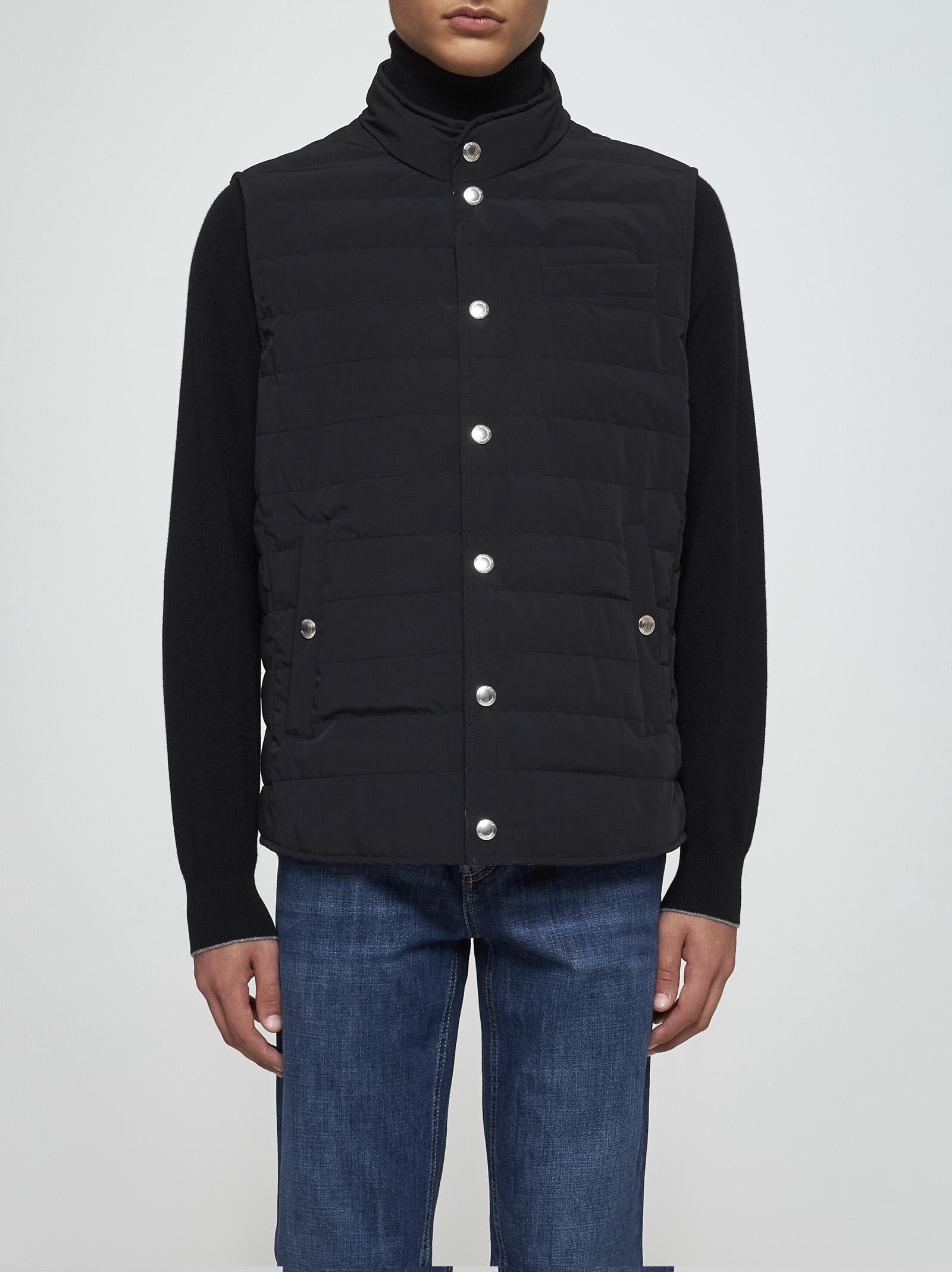 Shop Brunello Cucinelli Quilted Nylon Sleeveless Down Jacket In Black