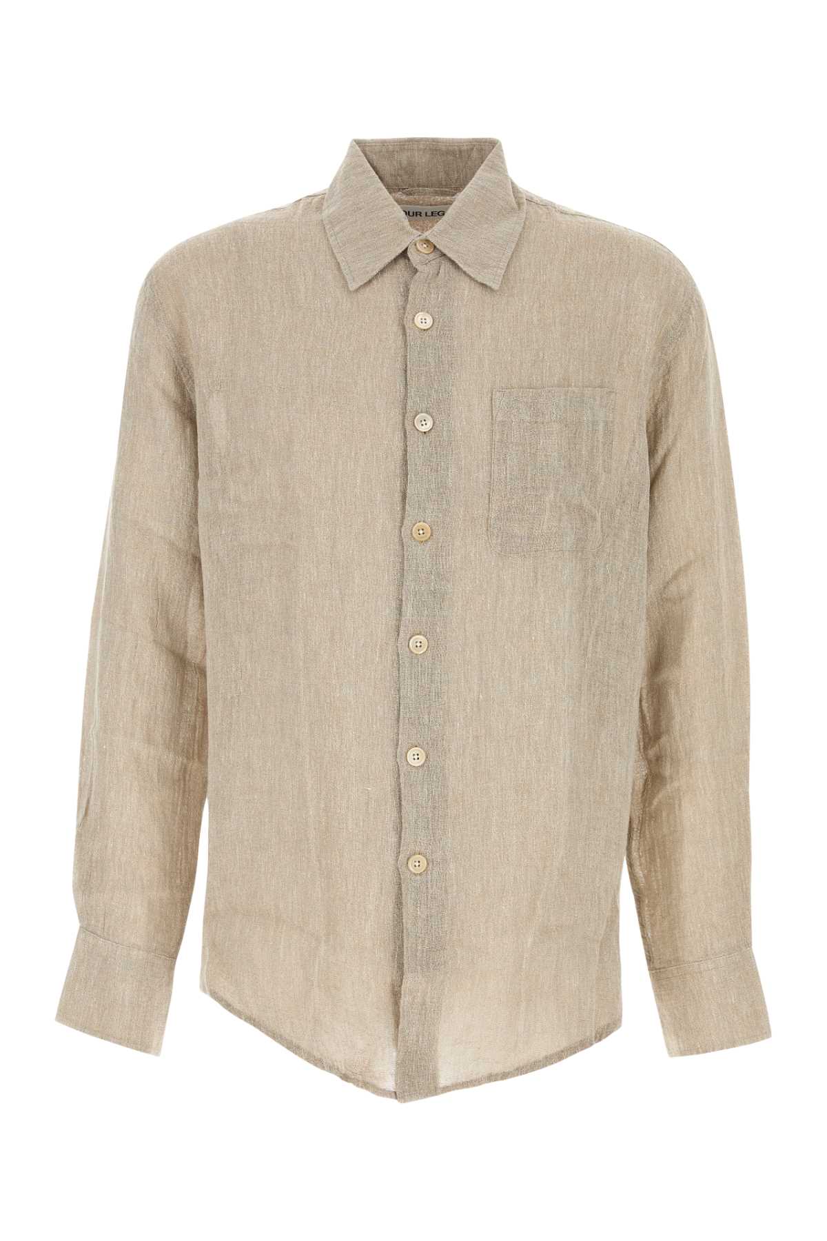 Our Legacy Textured Fabric Long Sleeves Chest Pocket Shirt In Nude