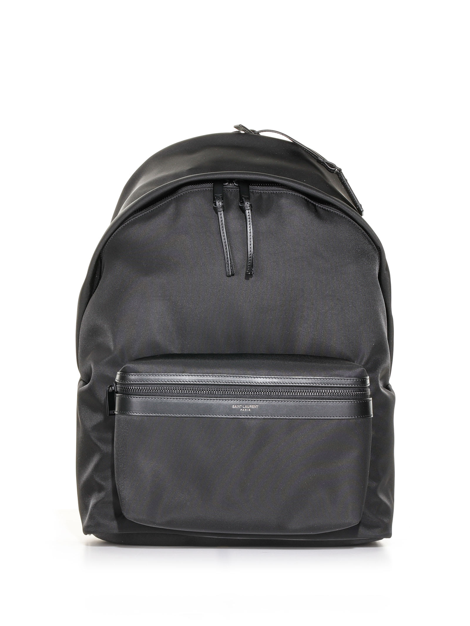 Saint Laurent Backpack With Embossed Logo In Nero