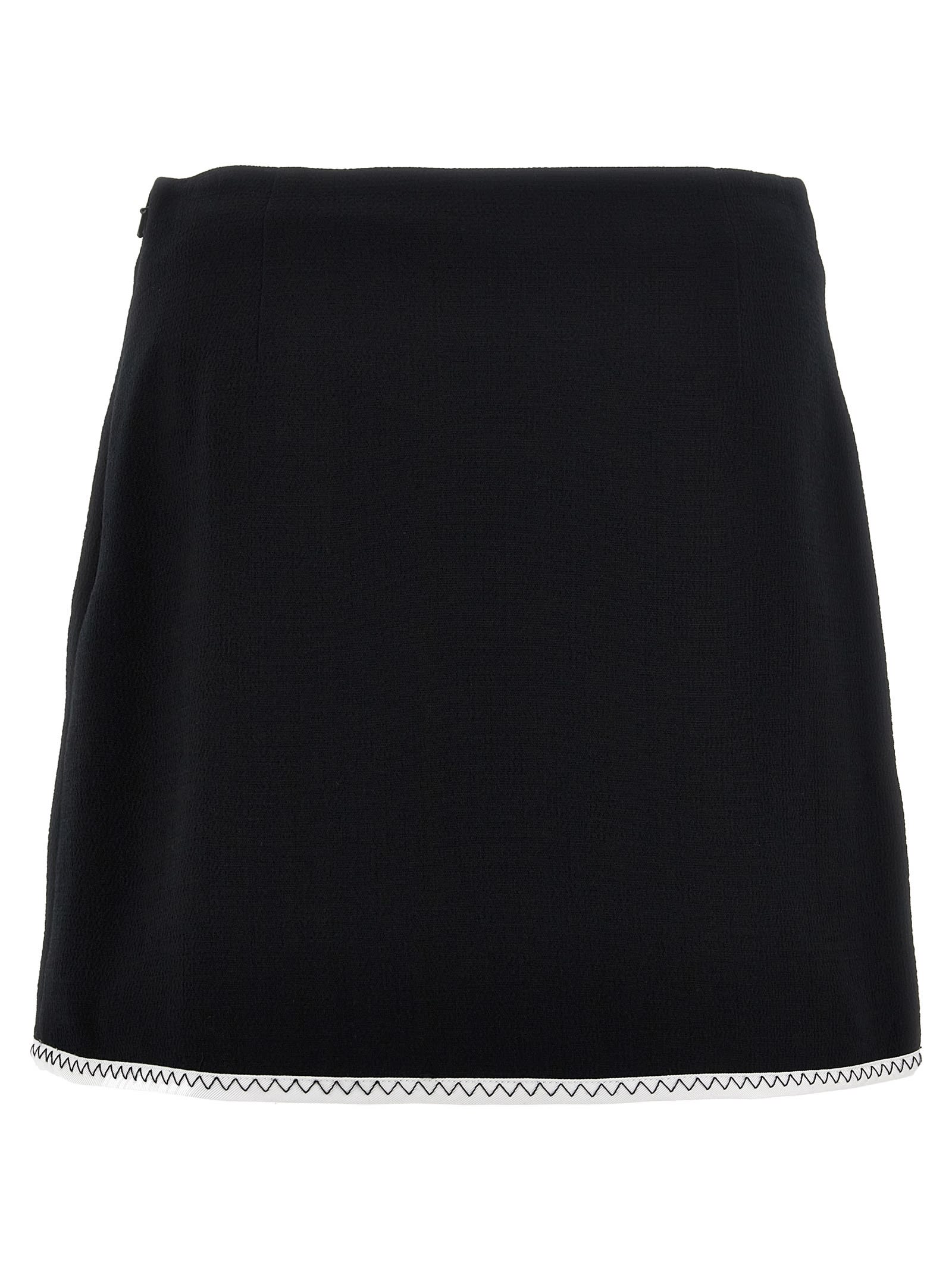 Shop Moschino Heart Button Skirt In White/black