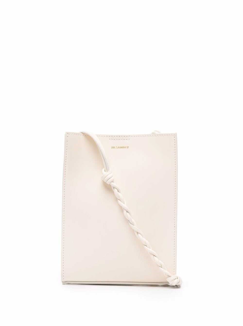 Jil Sander Tangle Sm Crossbody Bag In White Leather