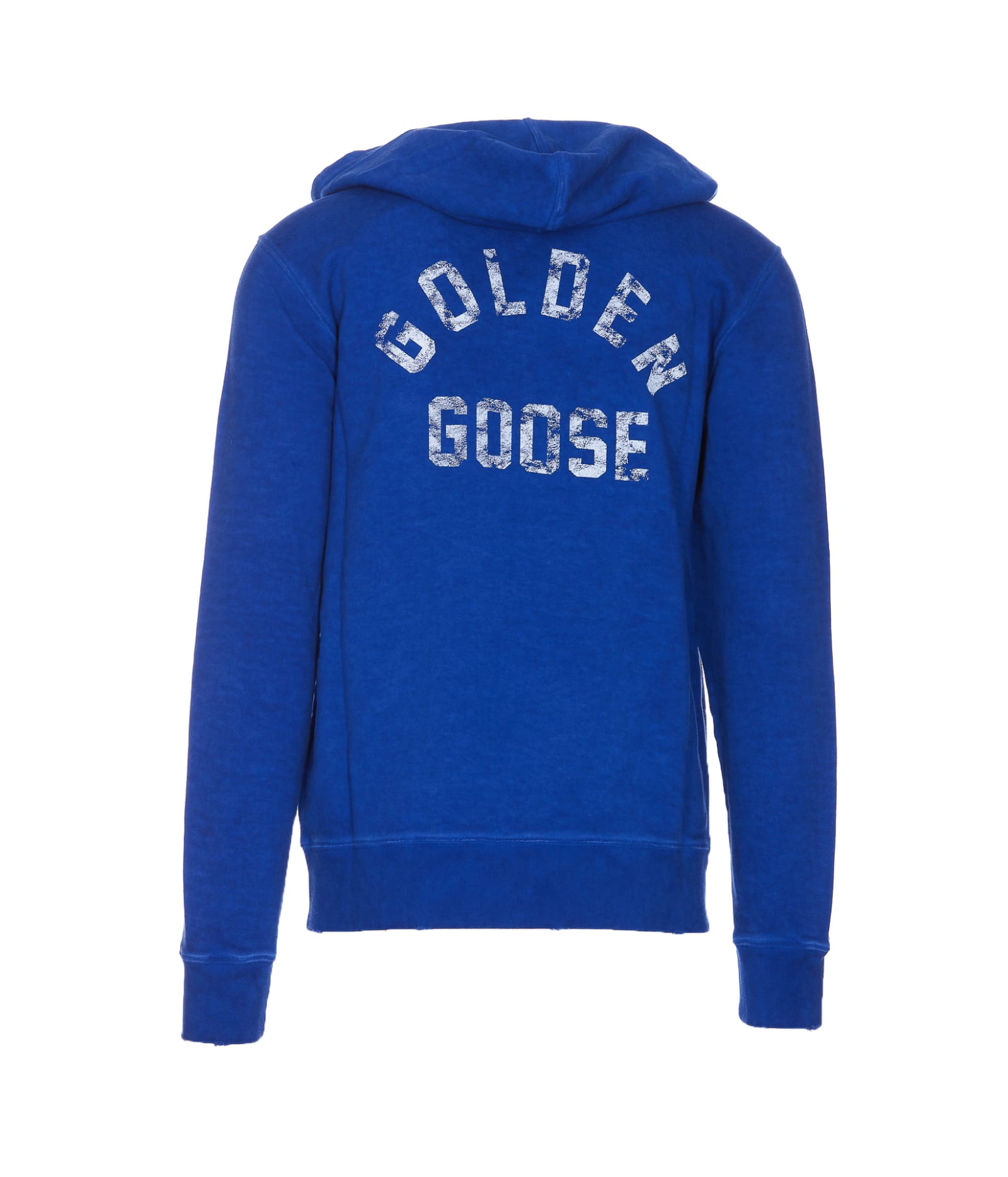 Shop Golden Goose Luca Regular Hoodie In Mazarine Blue/ Optic White