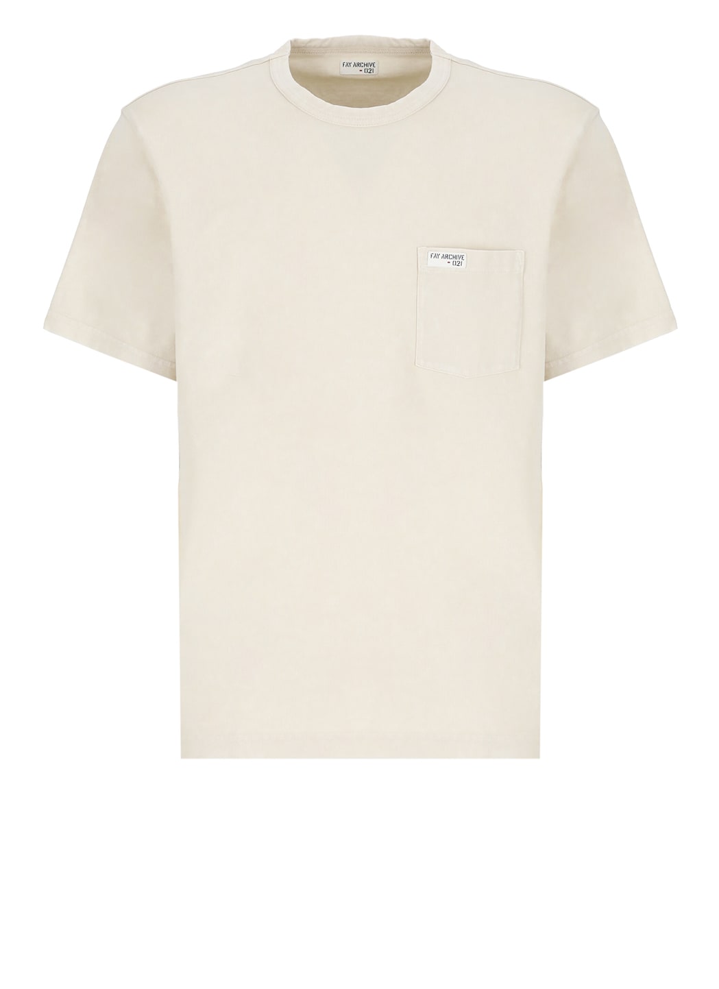 Shop Fay Logoed T-shirt In Ivory