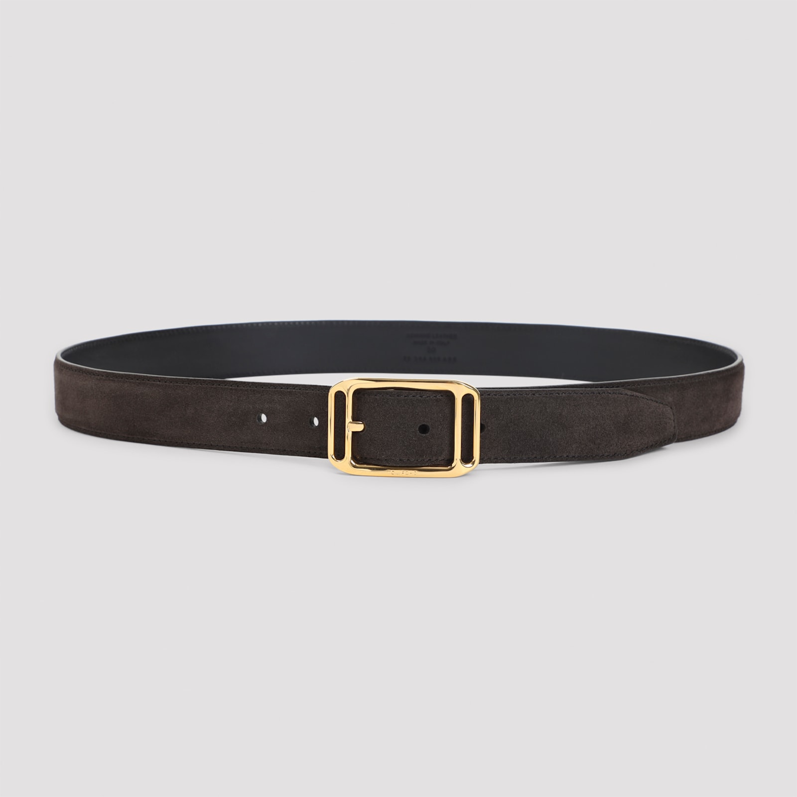 Tom Ford Adjustable Length Gold-tone Buckle Suede Finish In Black