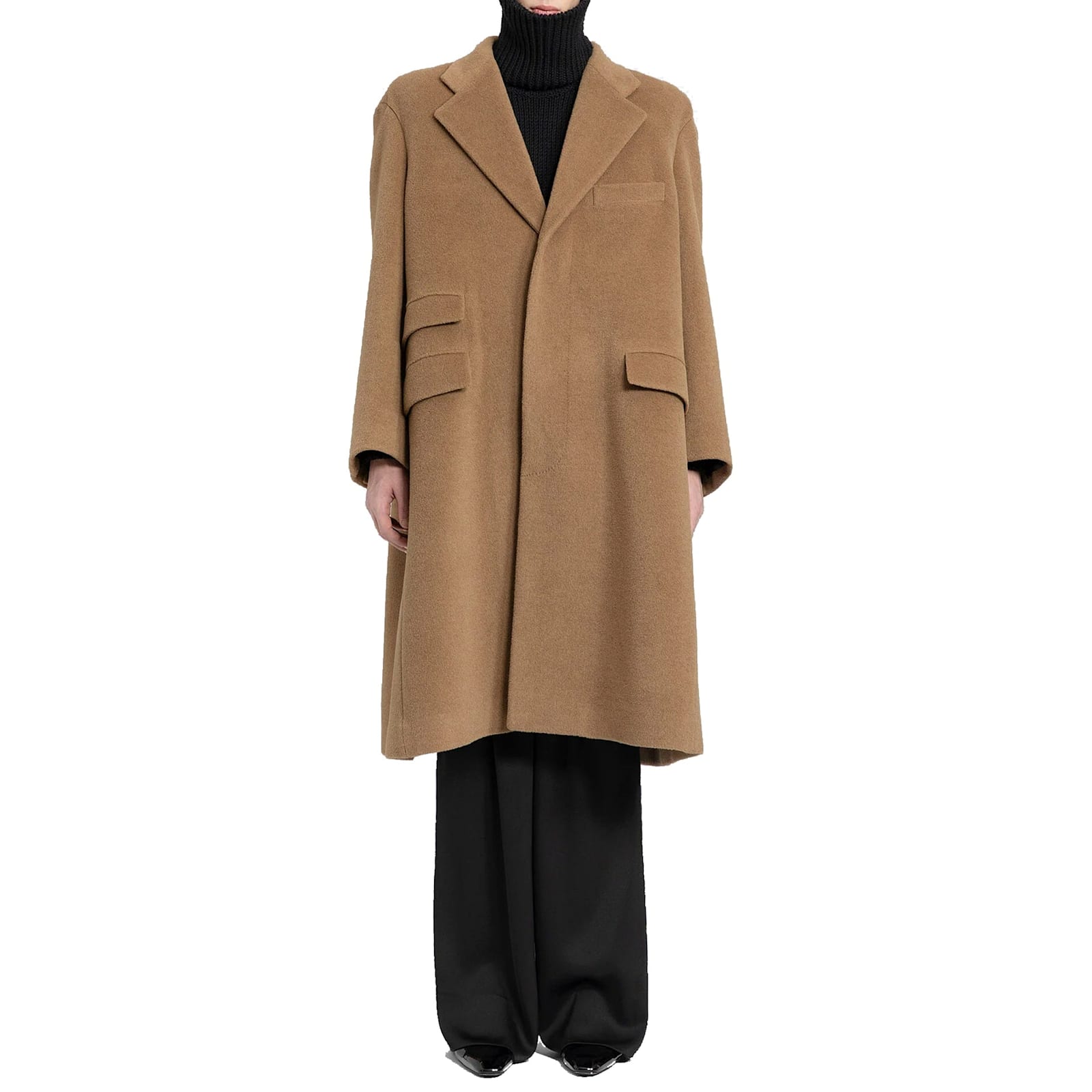 Saint Laurent Manteau Oversize Coat In Brown