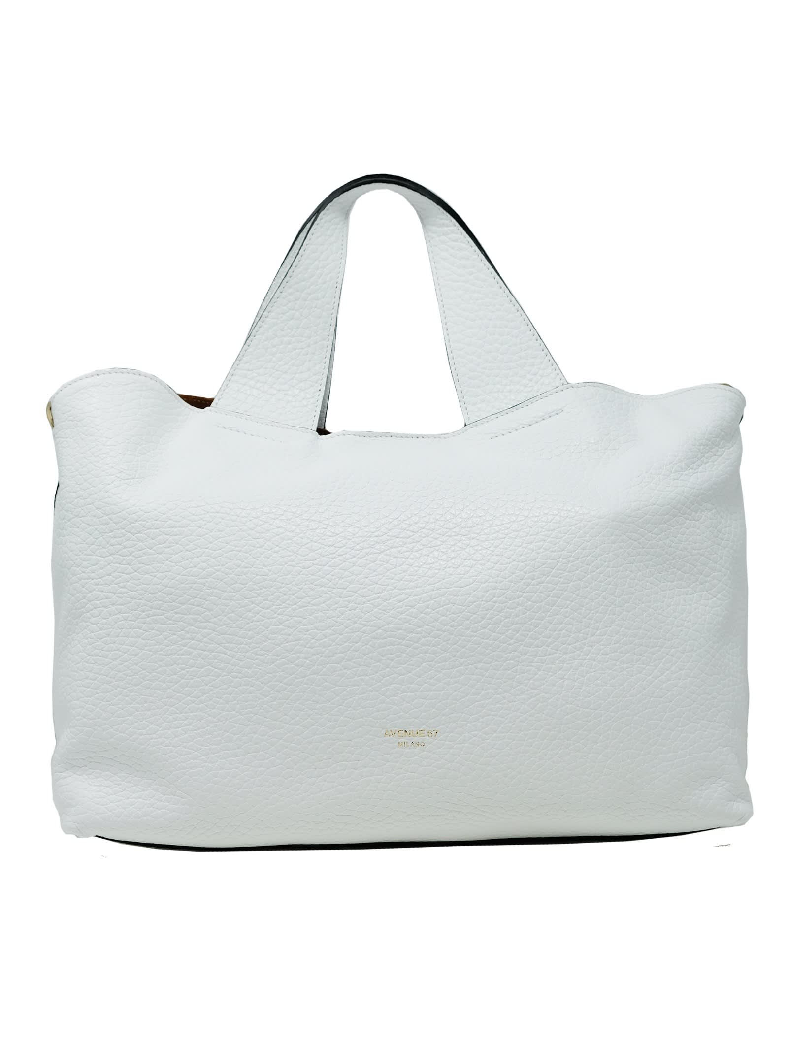 Avenue 67 Leather Elena Bag In White