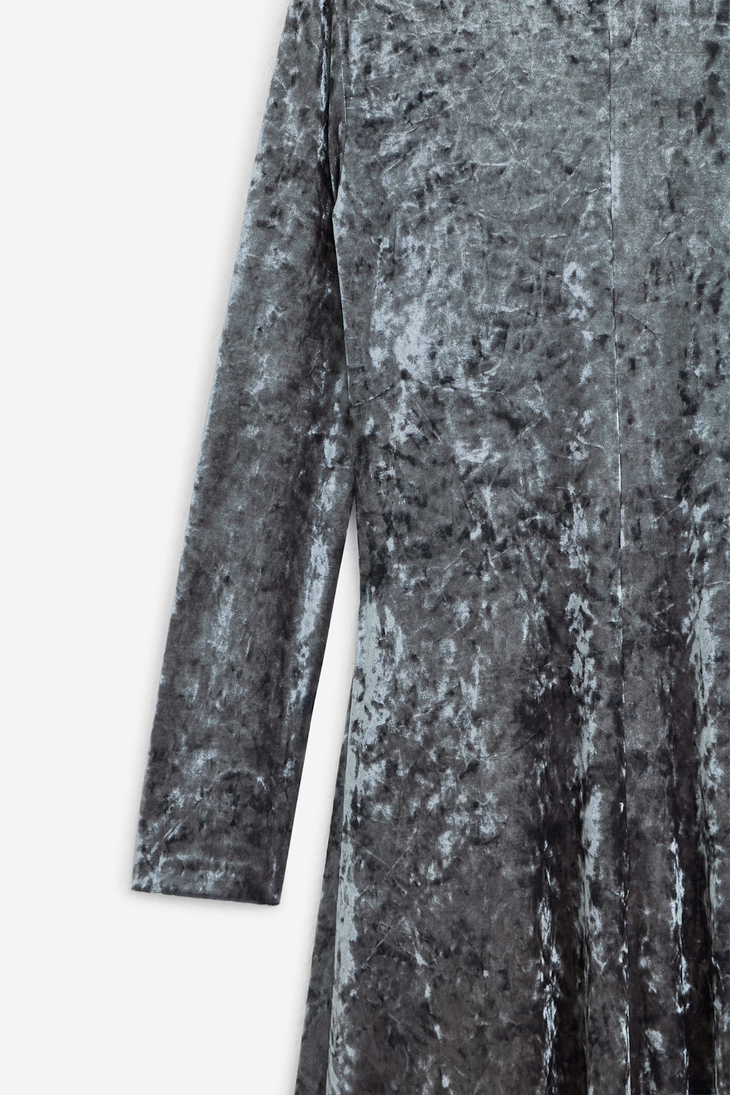 Forte Forte Long Velvet Stretch Dress With High Neckline In Gray