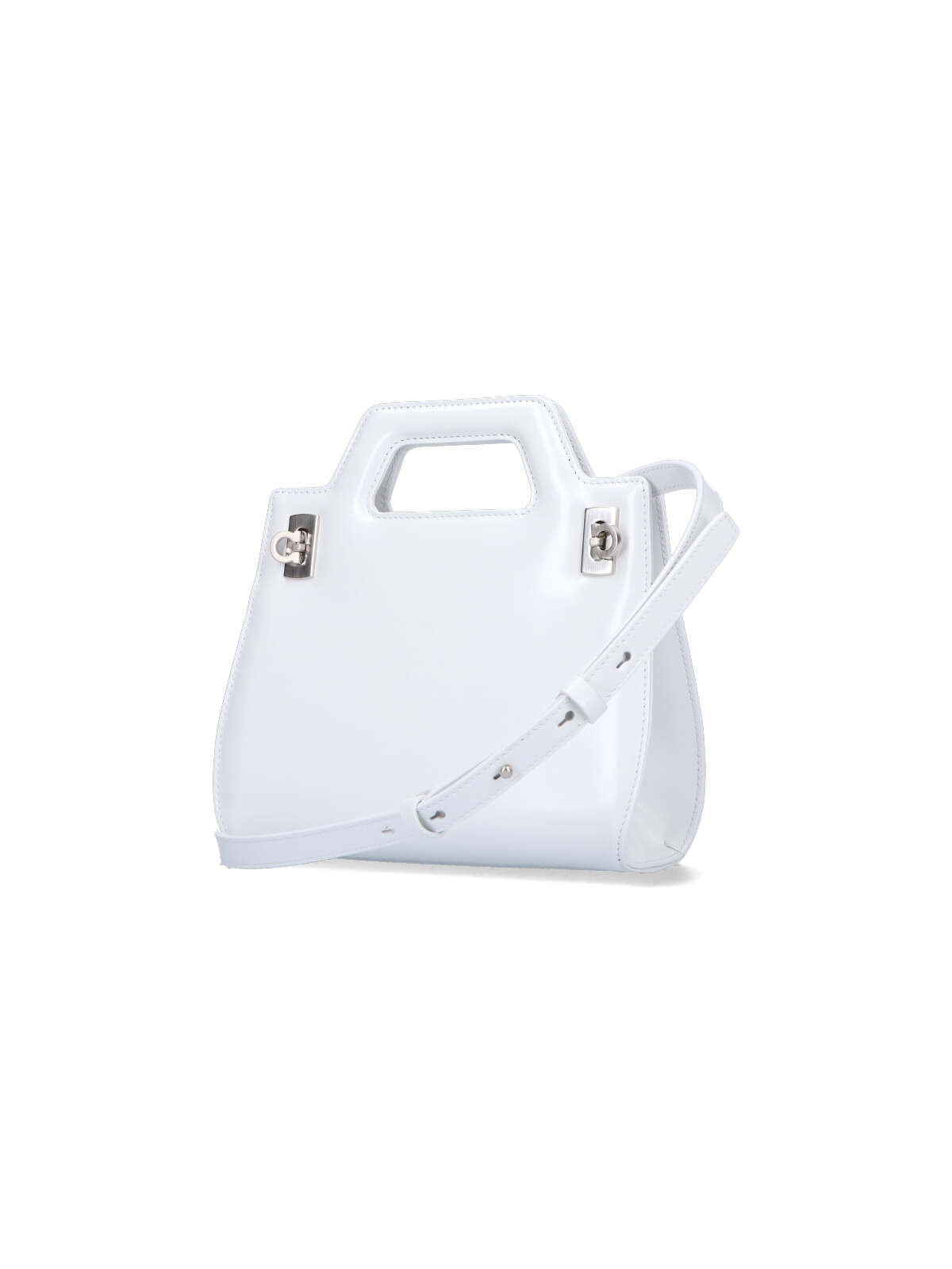 Shop Ferragamo Wanda Mini Bag In White
