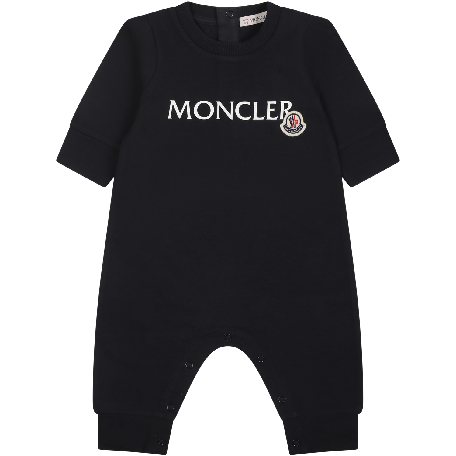 Moncler Blue Baby Jumpsuit With Logo