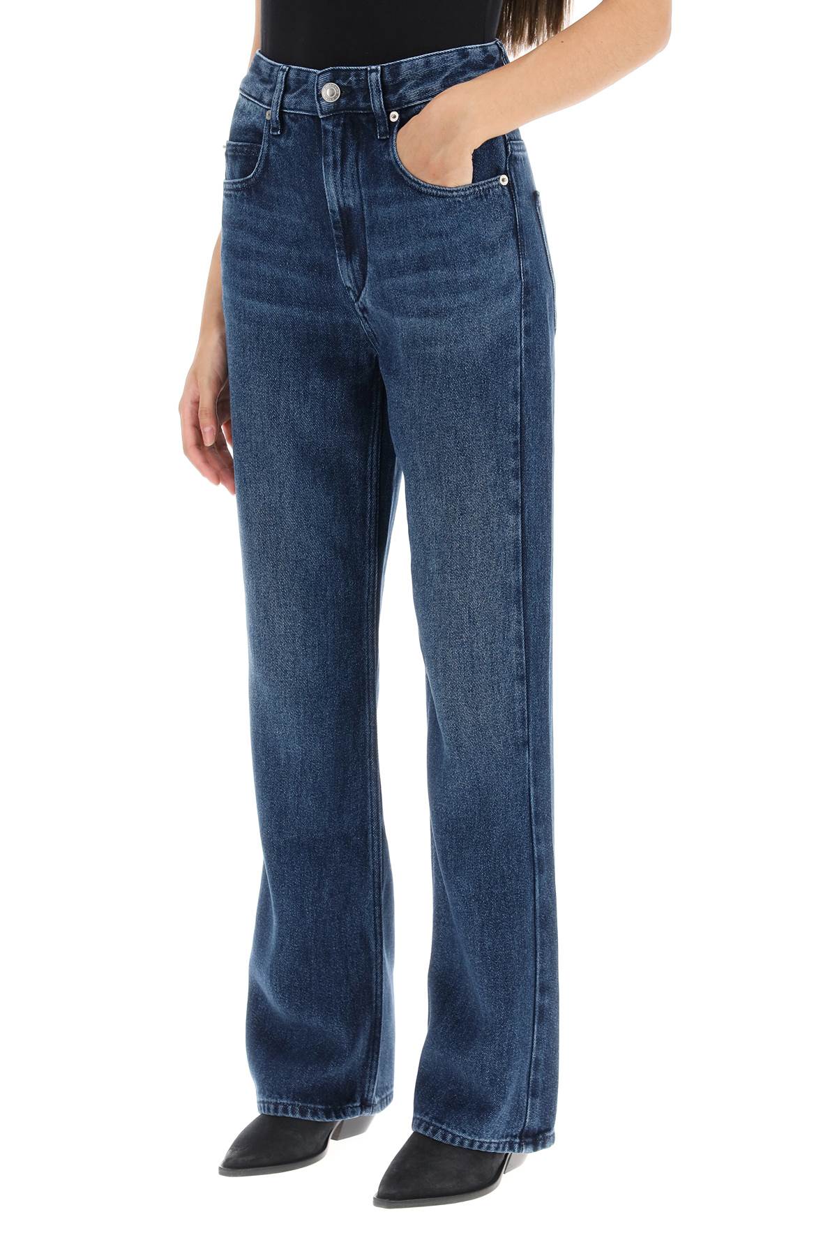 Shop Marant Etoile Belvira Straight Leg Jeans In Blue