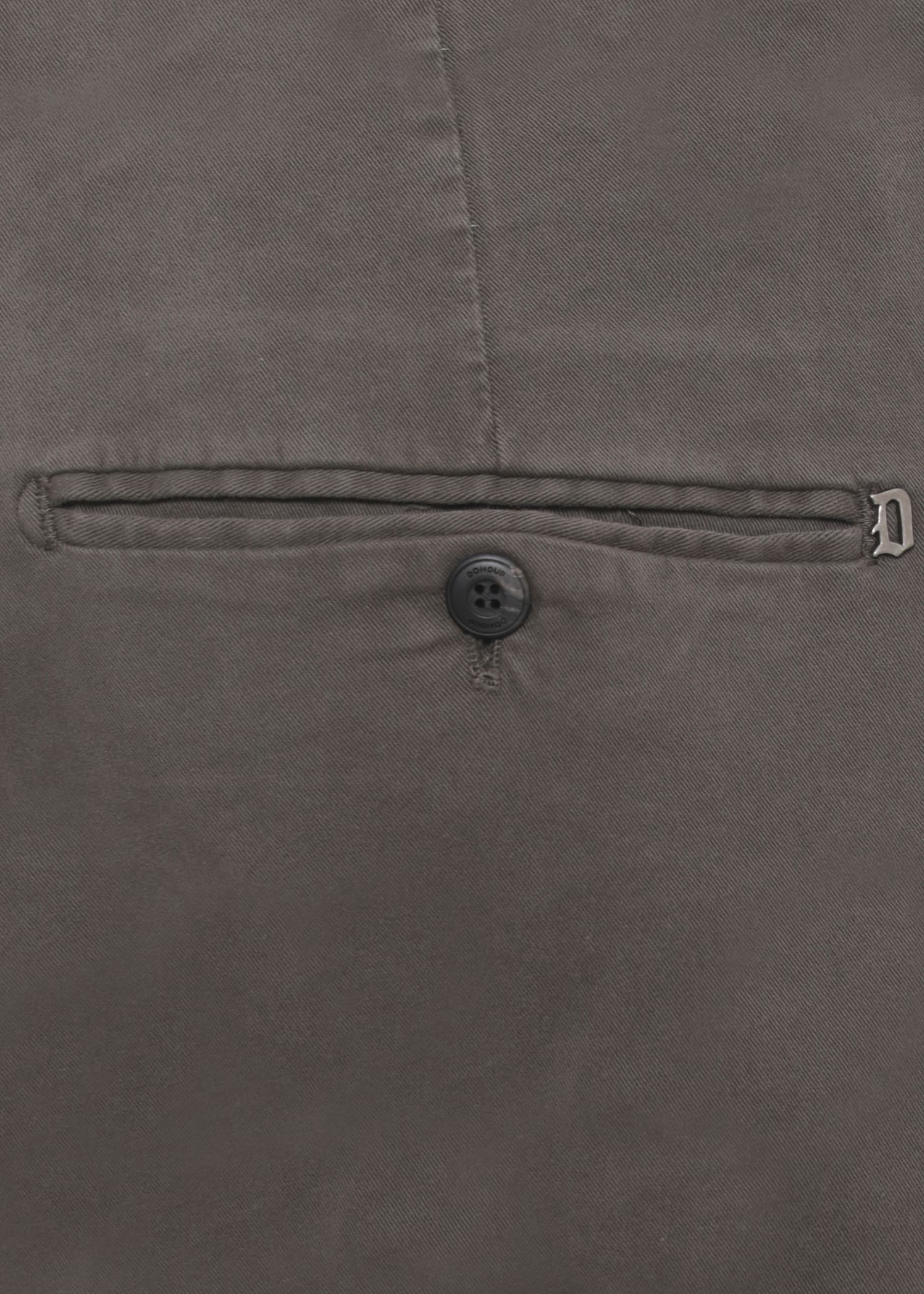Dondup Straight Leg Trousers Cuffed Hem In Brown