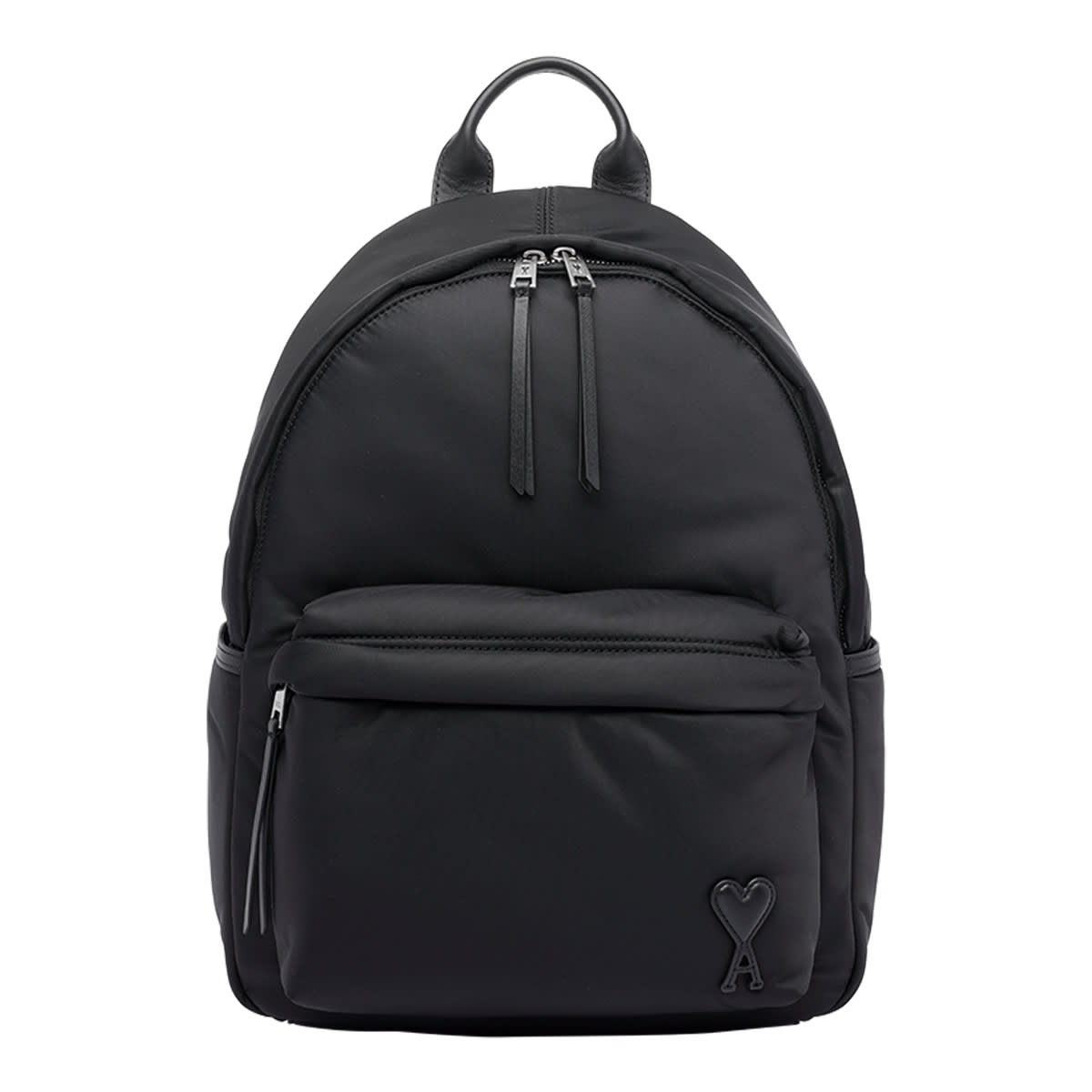 Ami Alexandre Mattiussi Ami Backpack Bag In Smooth Black Polyamide In Black