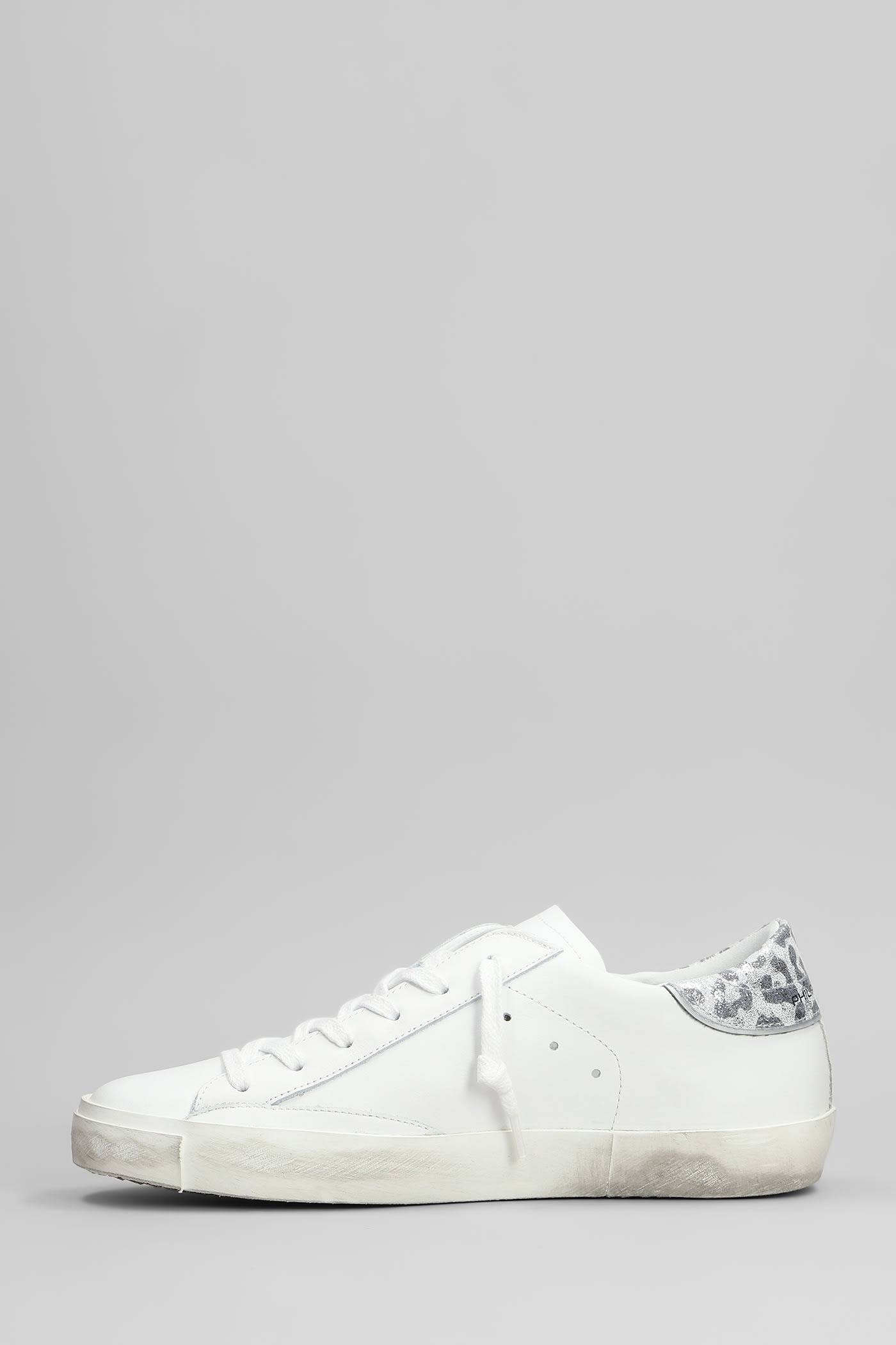 Philippe Model Prsx Low Sneakers In White Leather In White