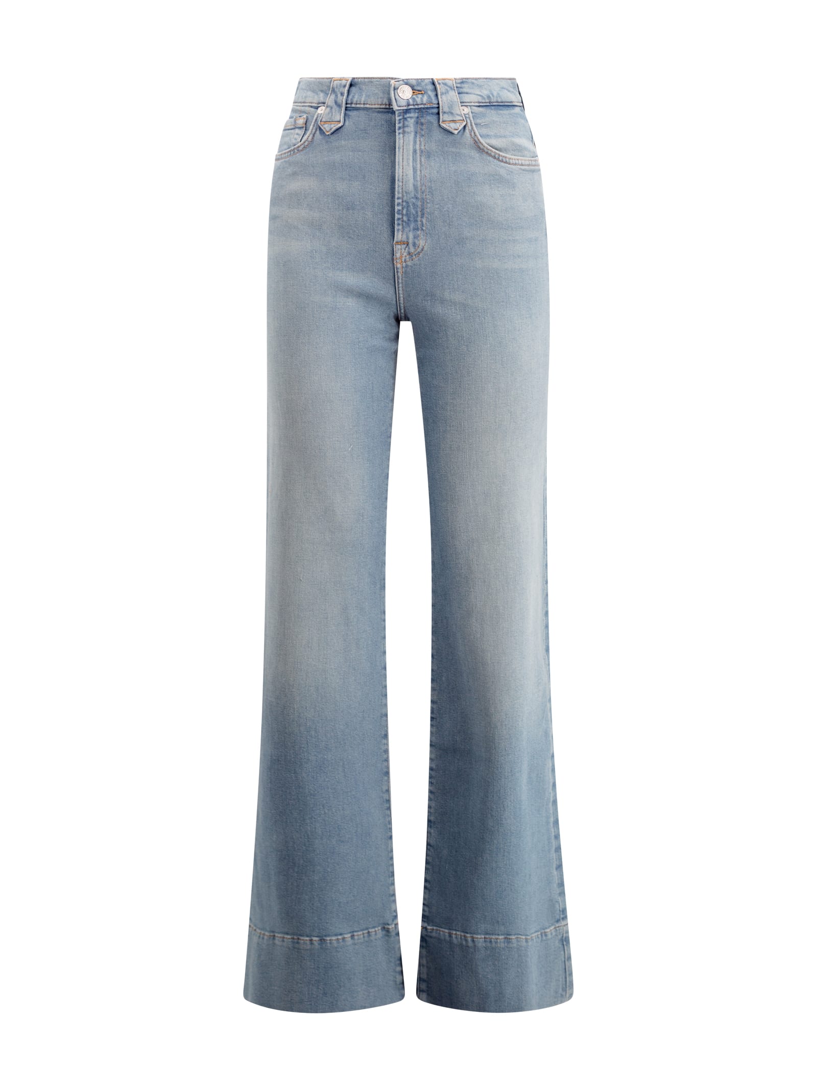 Shop 7 For All Mankind High-waisted Flared Jeans In Denim