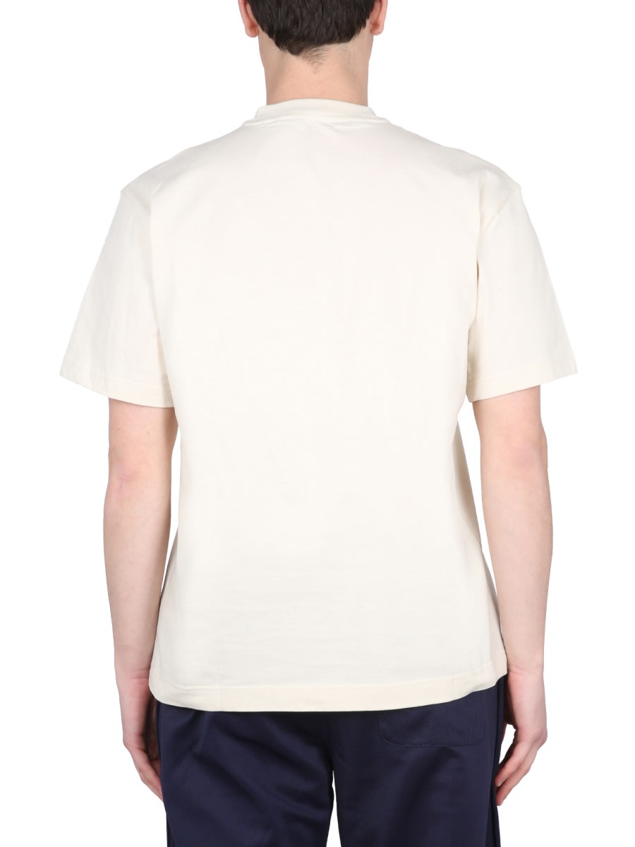 Sunnei Logo Print Crewneck T-shirt In Beige