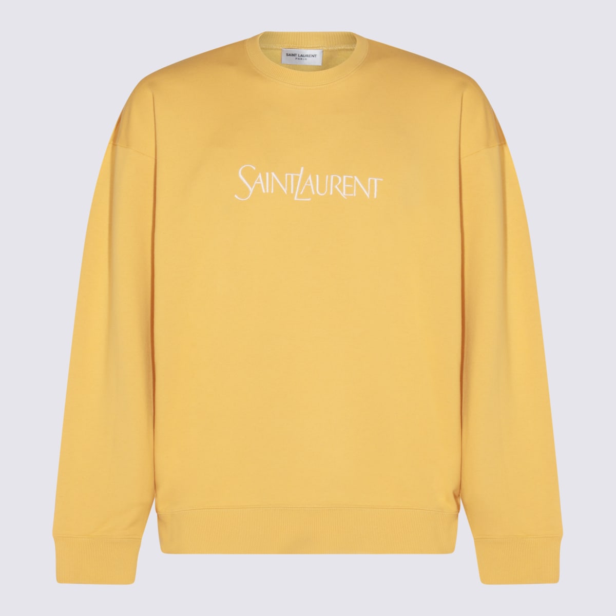 Shop Saint Laurent Yellow Cotton Sweatshirt In Jaune/naturel