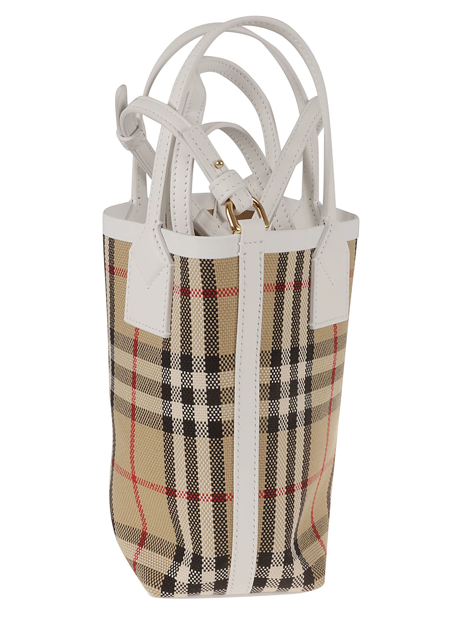 Burberry Check Bucket Bag In Beige