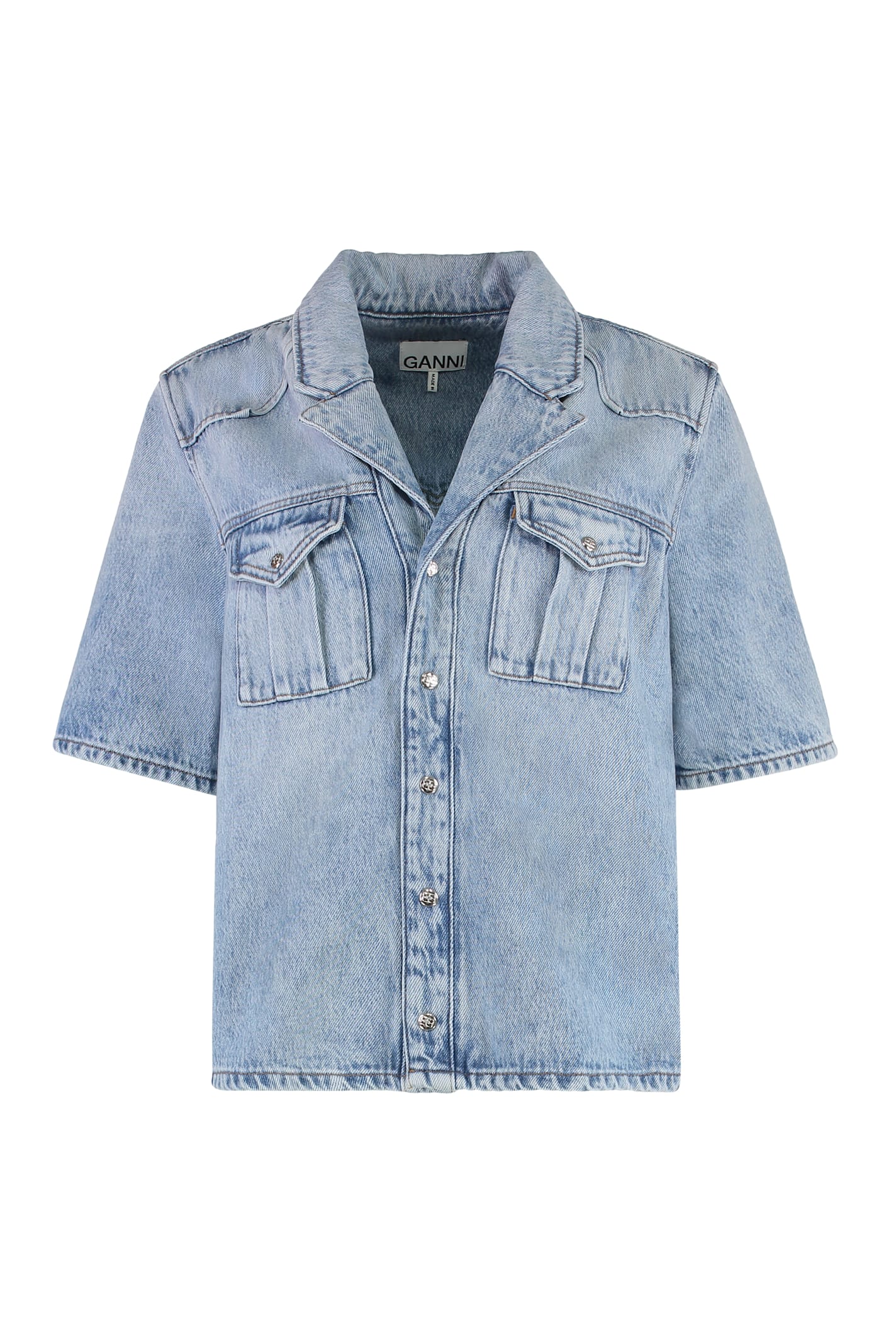 Ganni Denim Shirt In Blue