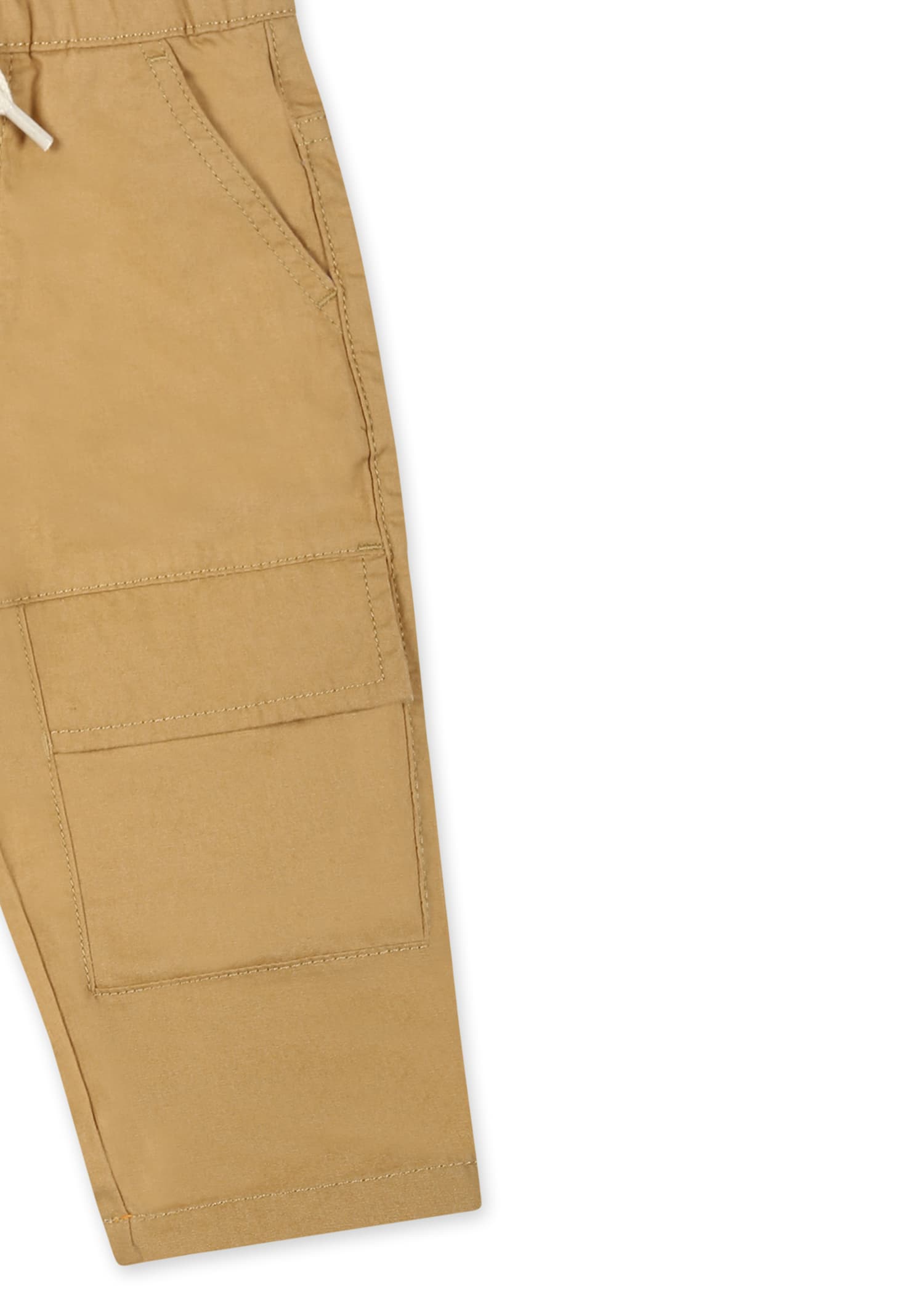 Timberland Beige Trousers For Baby Boy With Logo In Beige