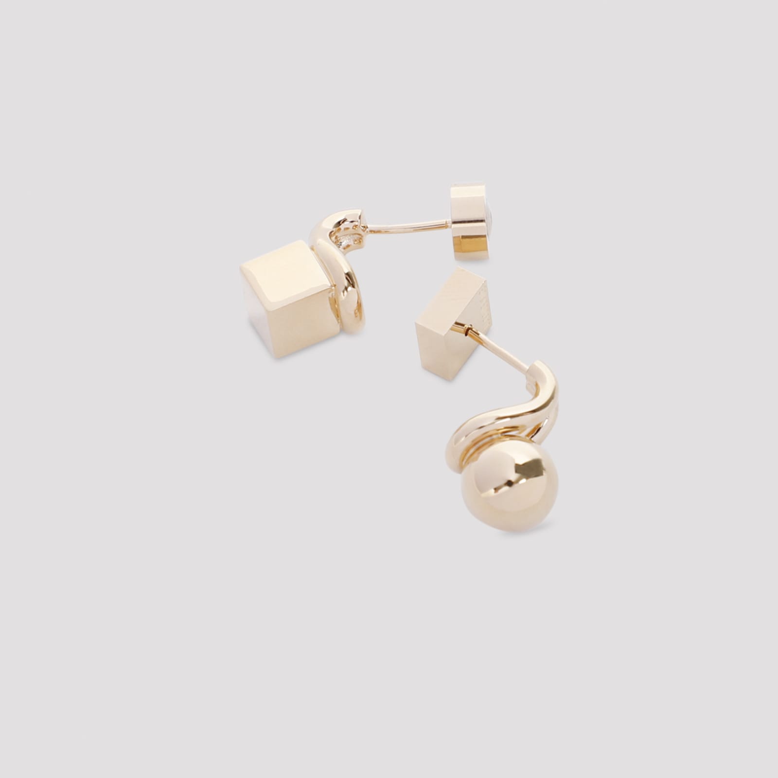 Jacquemus Women's Les Puces Golden Ball Cube Earring | 241jw7155845 In Gold
