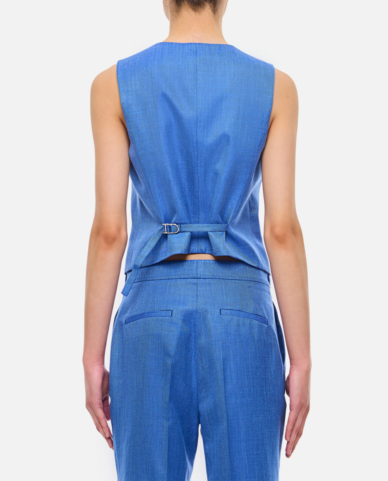 Shop Gabriela Hearst Coleridge Vest In Clear Blue