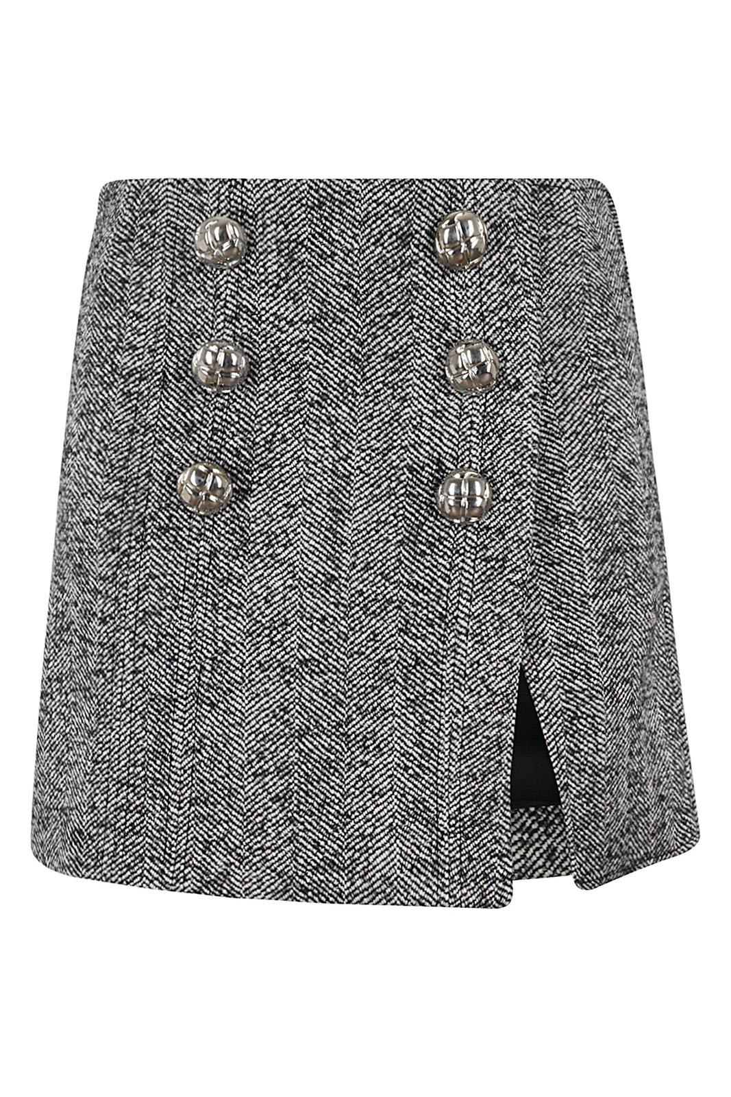 Herringbone A-line Mini Skirt