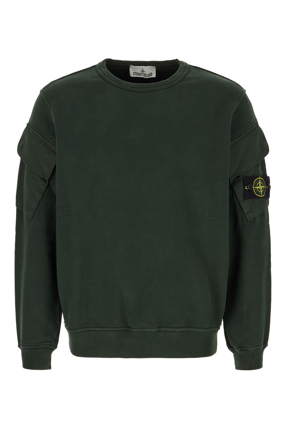 Stone Island Cotton Sweatshirt In Black