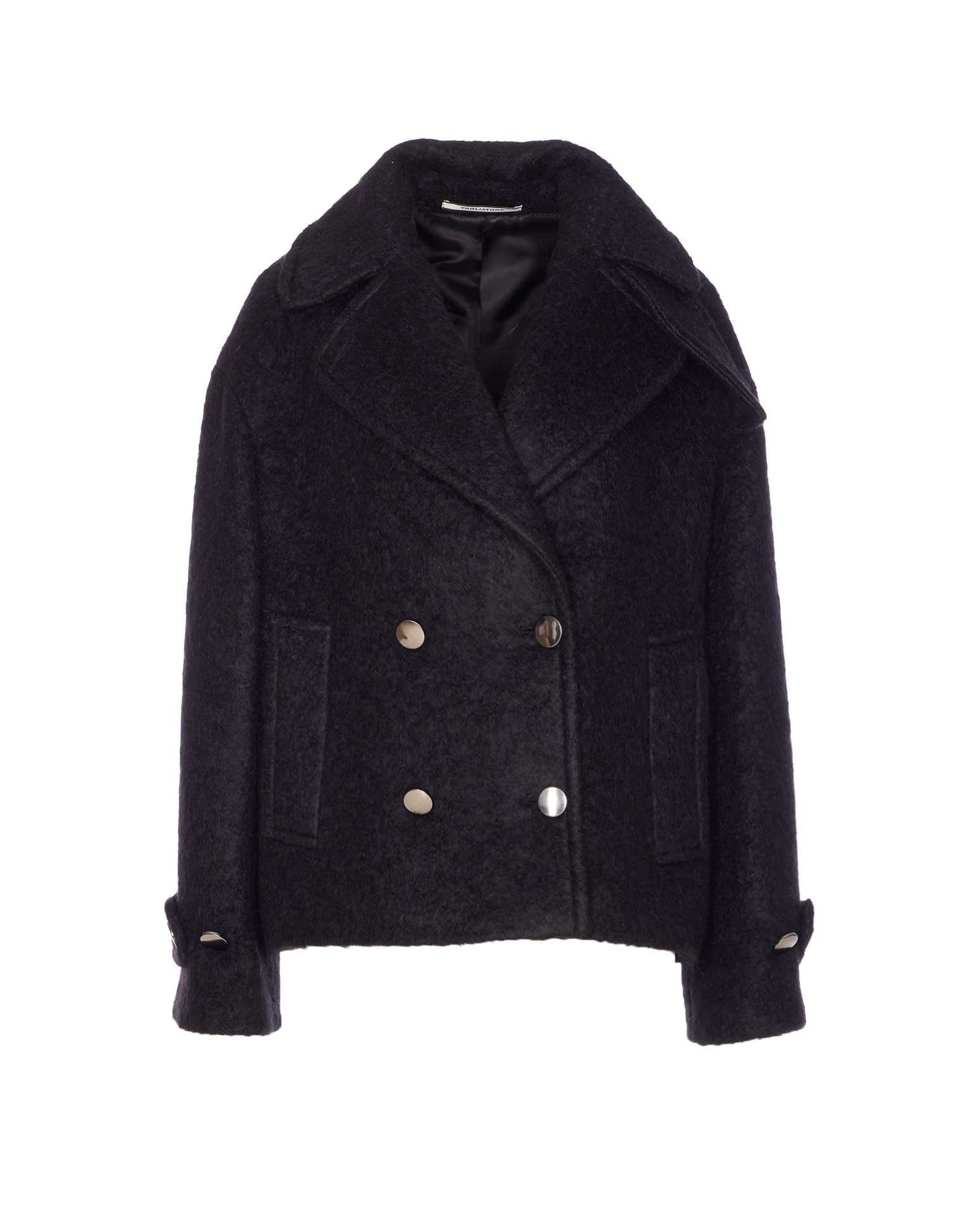 Tagliatore Double-breasted Coat Flap Pockets In Black