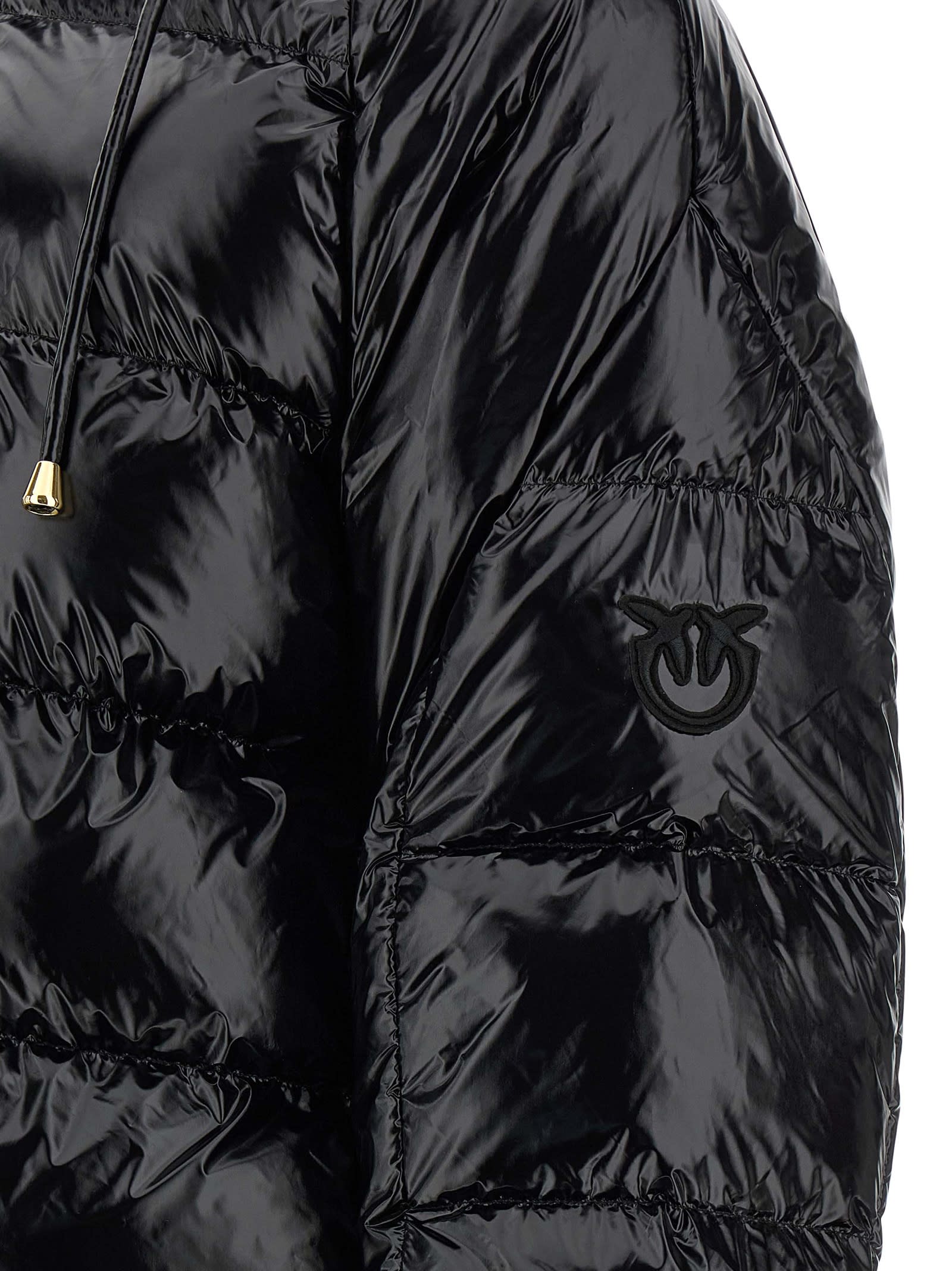Pinko Burro Down Jacket In Black