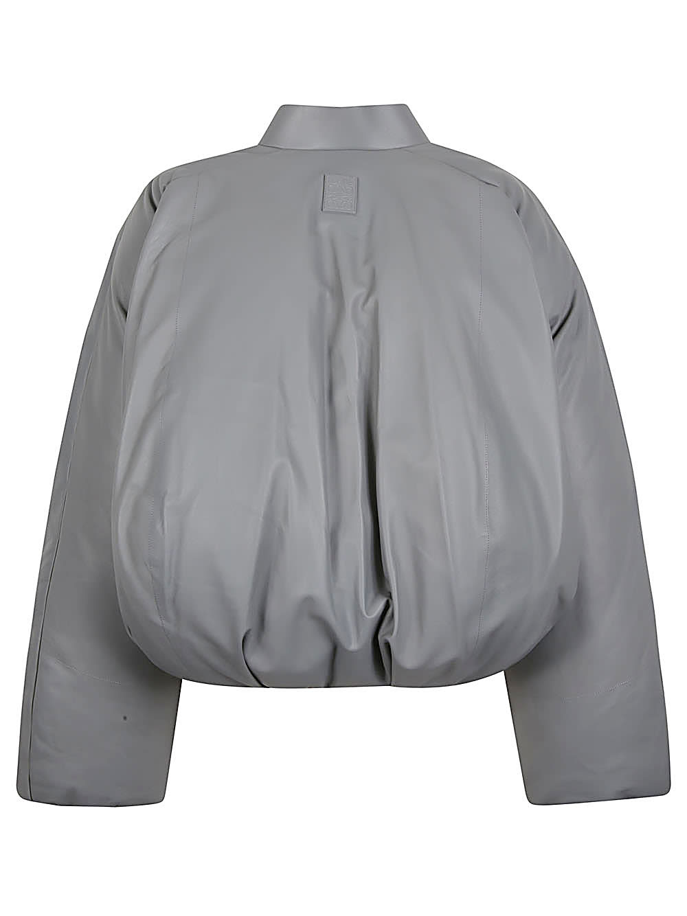 Loewe Leather Padded Bomber Jacket In Gray