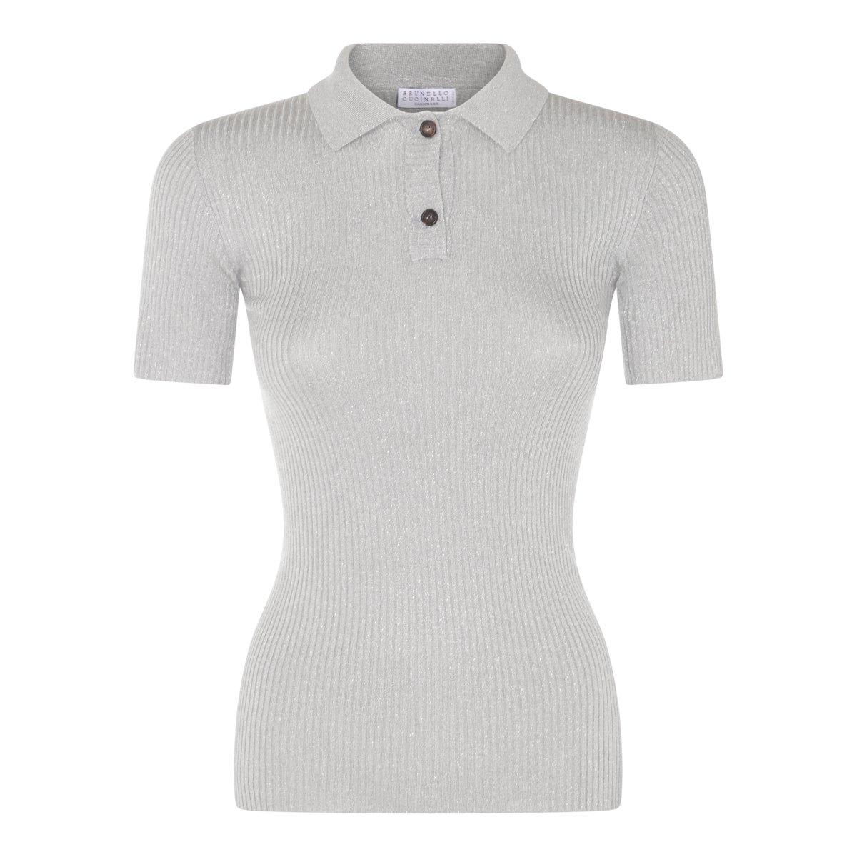 Short-sleeved Knitted Polo Top