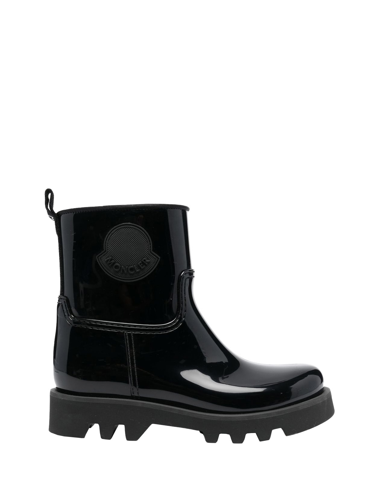 MONCLER WOMAN GINETTE SHINY BLACK ANKLE BOOT