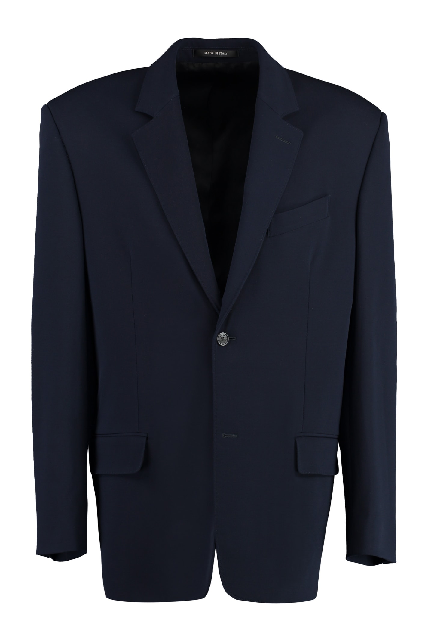 Shop Balenciaga Single-breasted Two-button Jacket In Blue