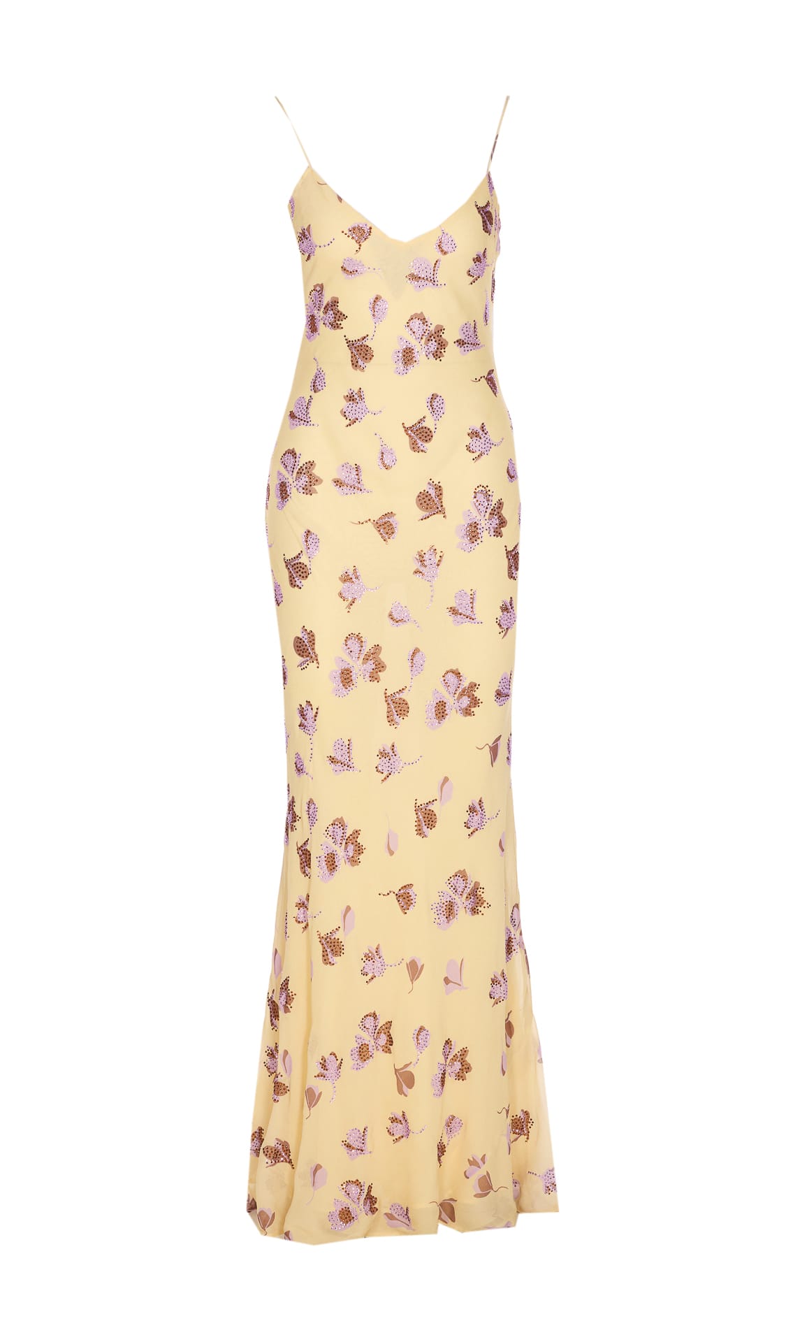 Floral Rhinestone Maxi Dress