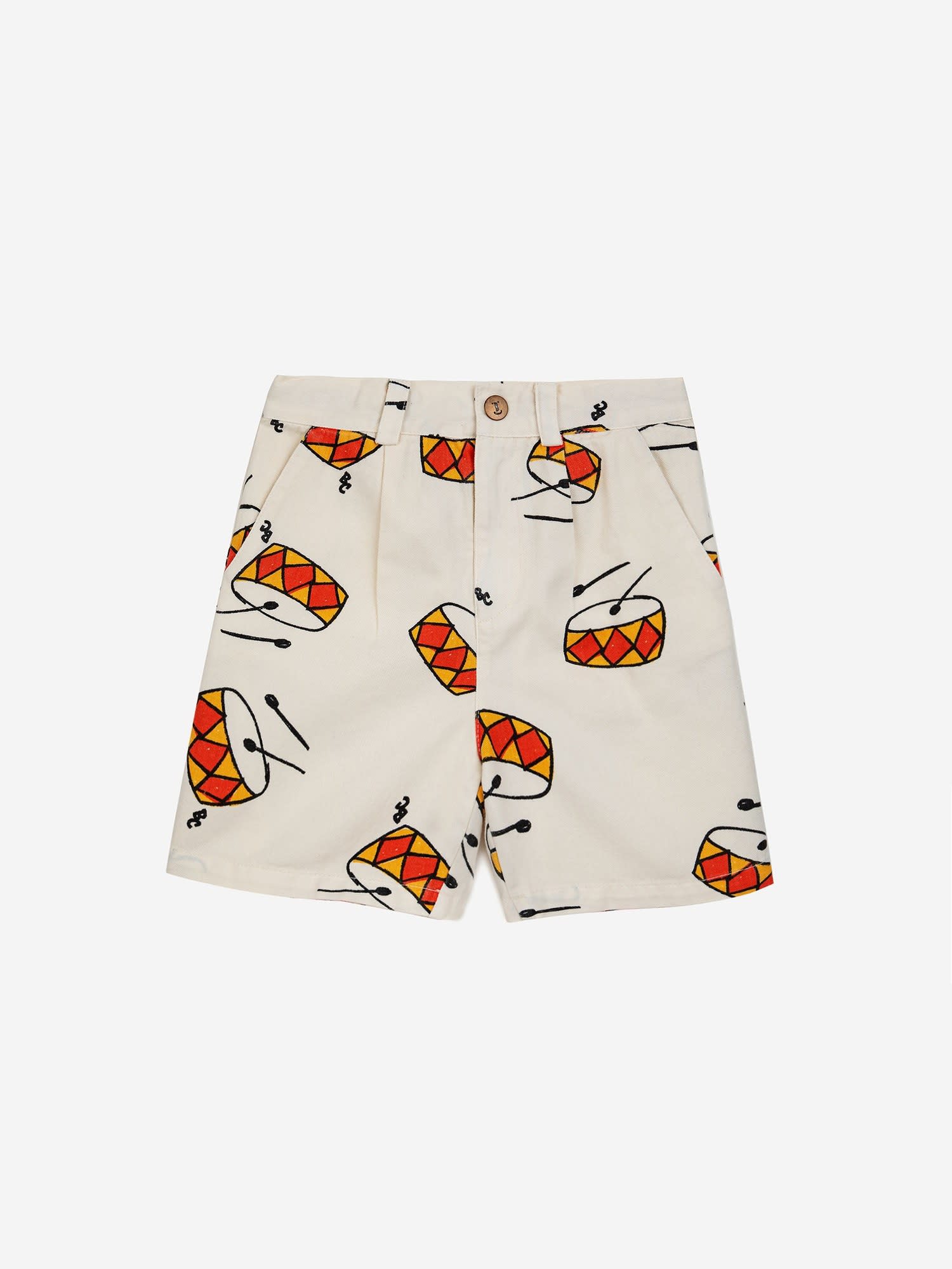 Bobo Choses Kids' Ivory Shorts With Drums For Boy