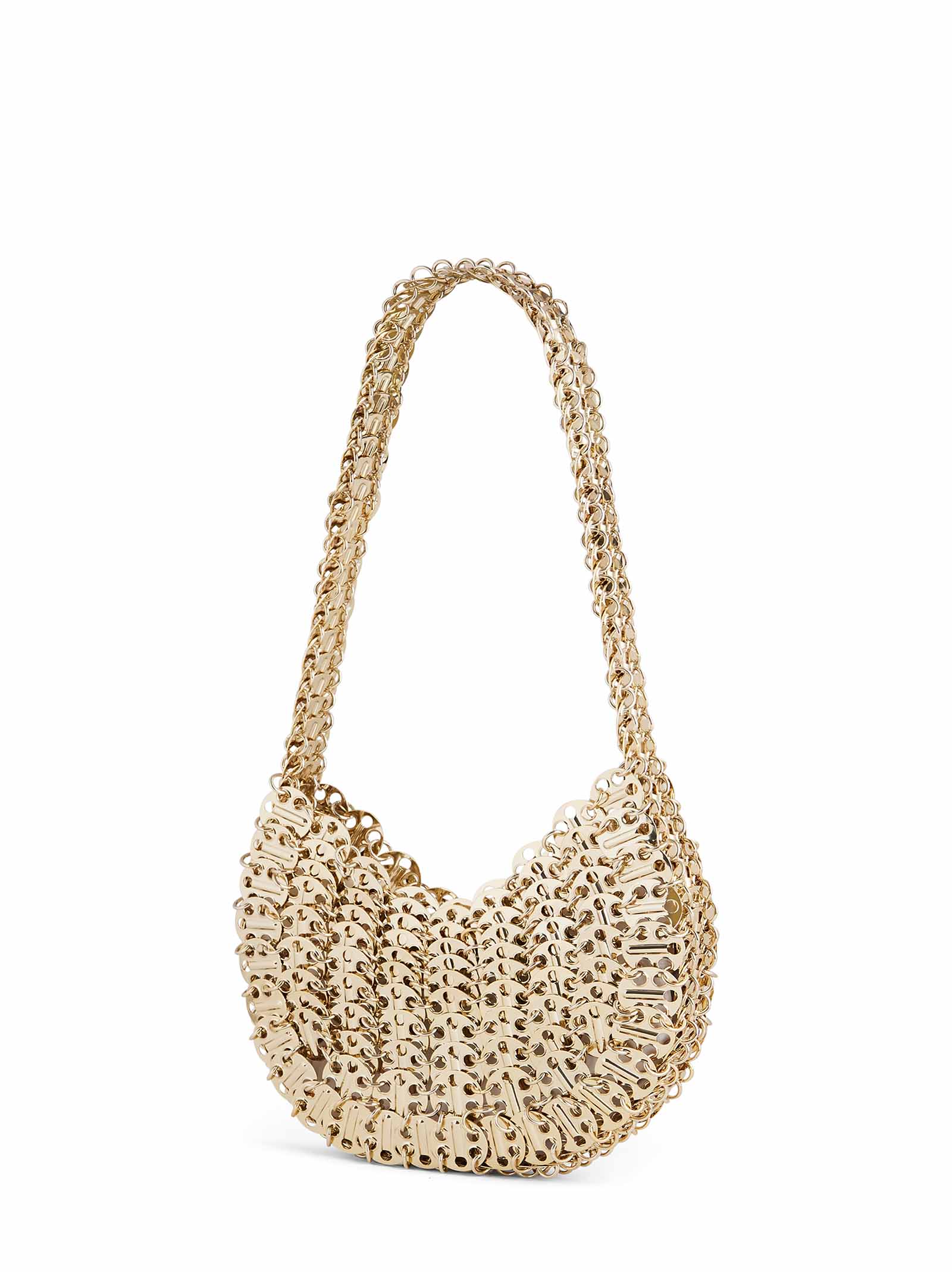 Shop Rabanne Iconic 1969 Moon Shoulder Bag In Golden