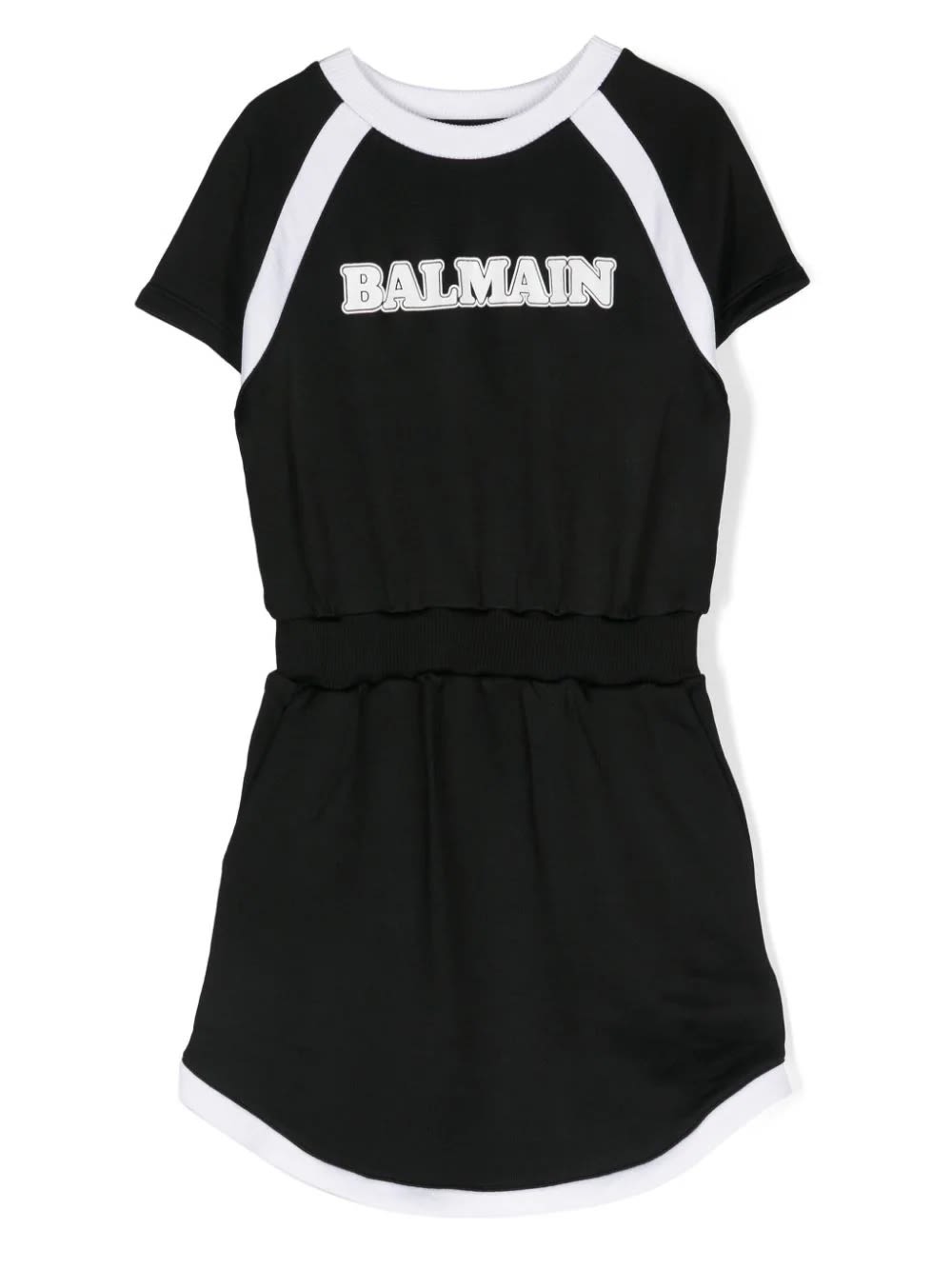 Balmain Kids' Abito Con Logo In Black
