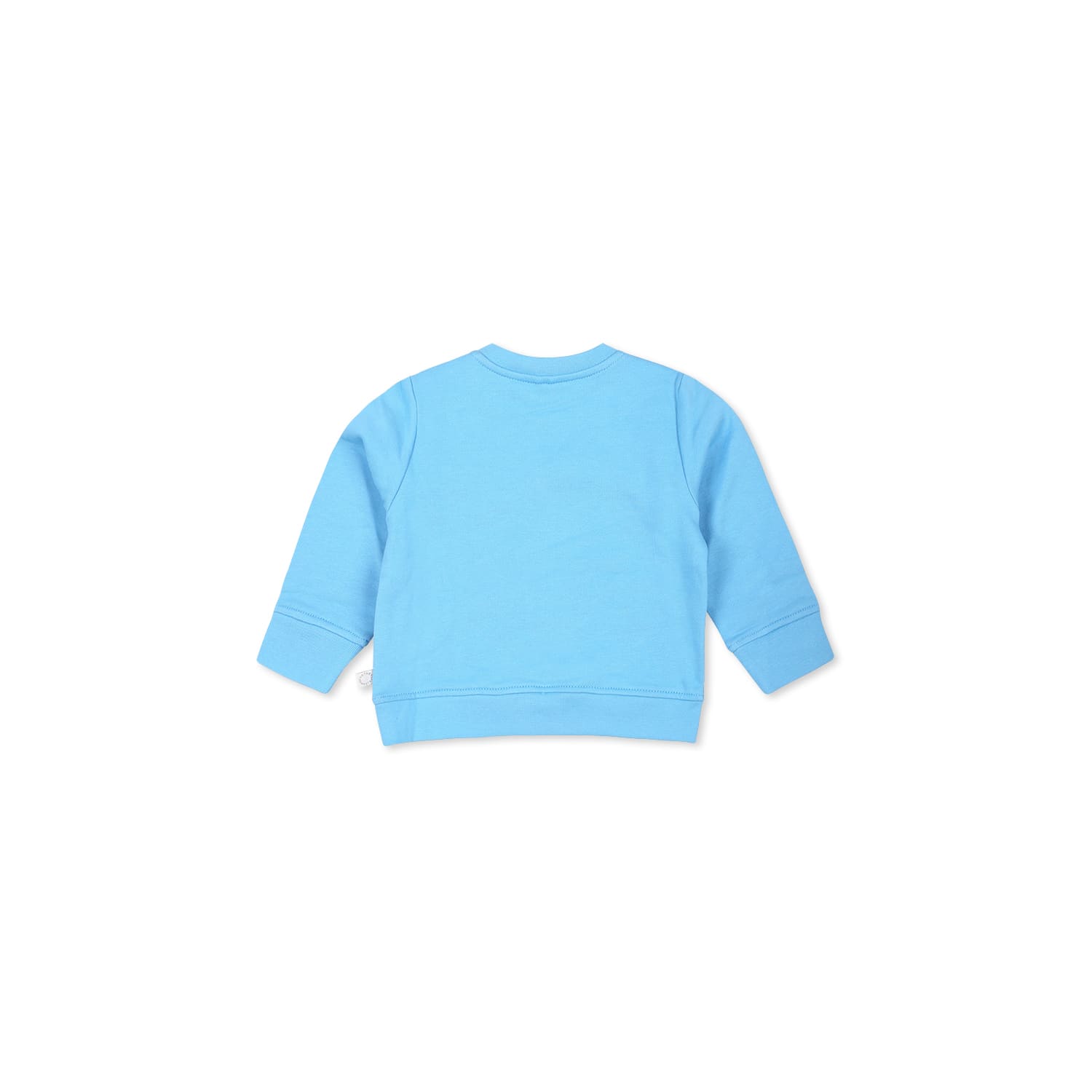 STELLA MCCARTNEY LIGHT BLUE SWEATSHIRT FOR BABY BOY WITH TRACTOR PRINT 