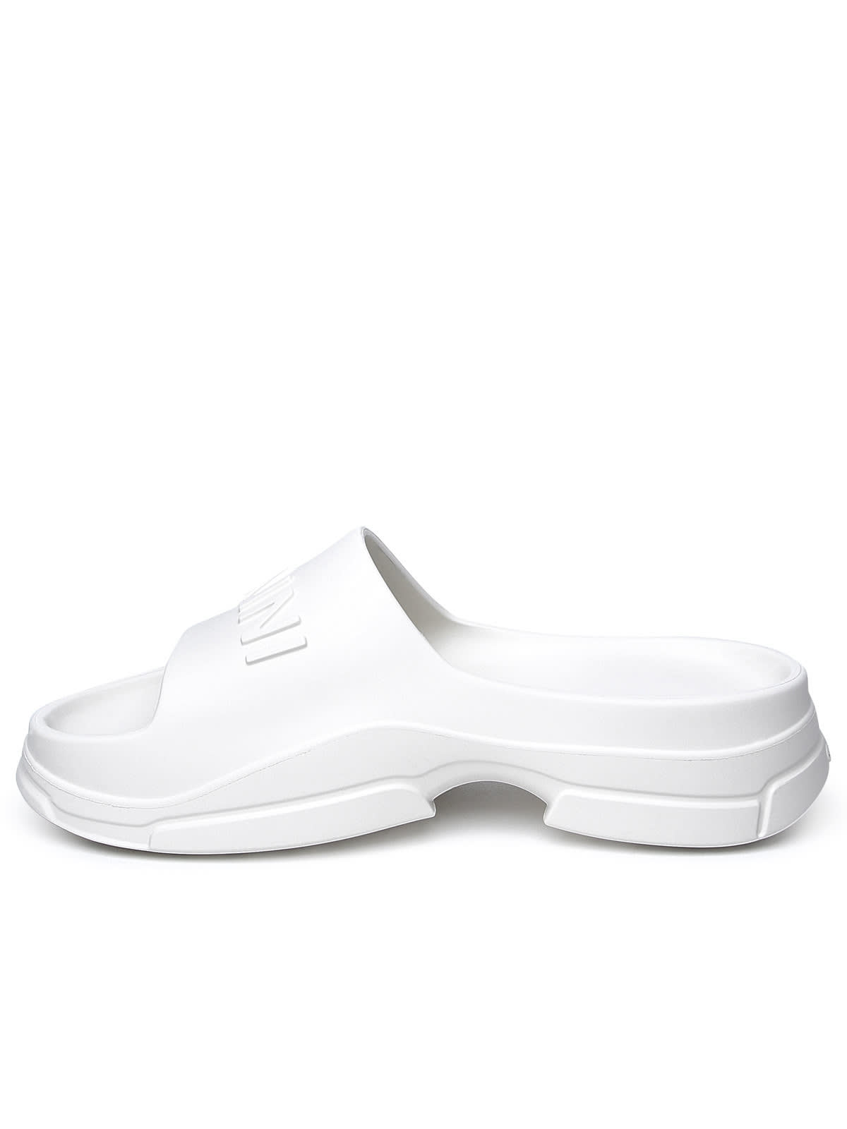Shop Ganni White Rubber Slippers