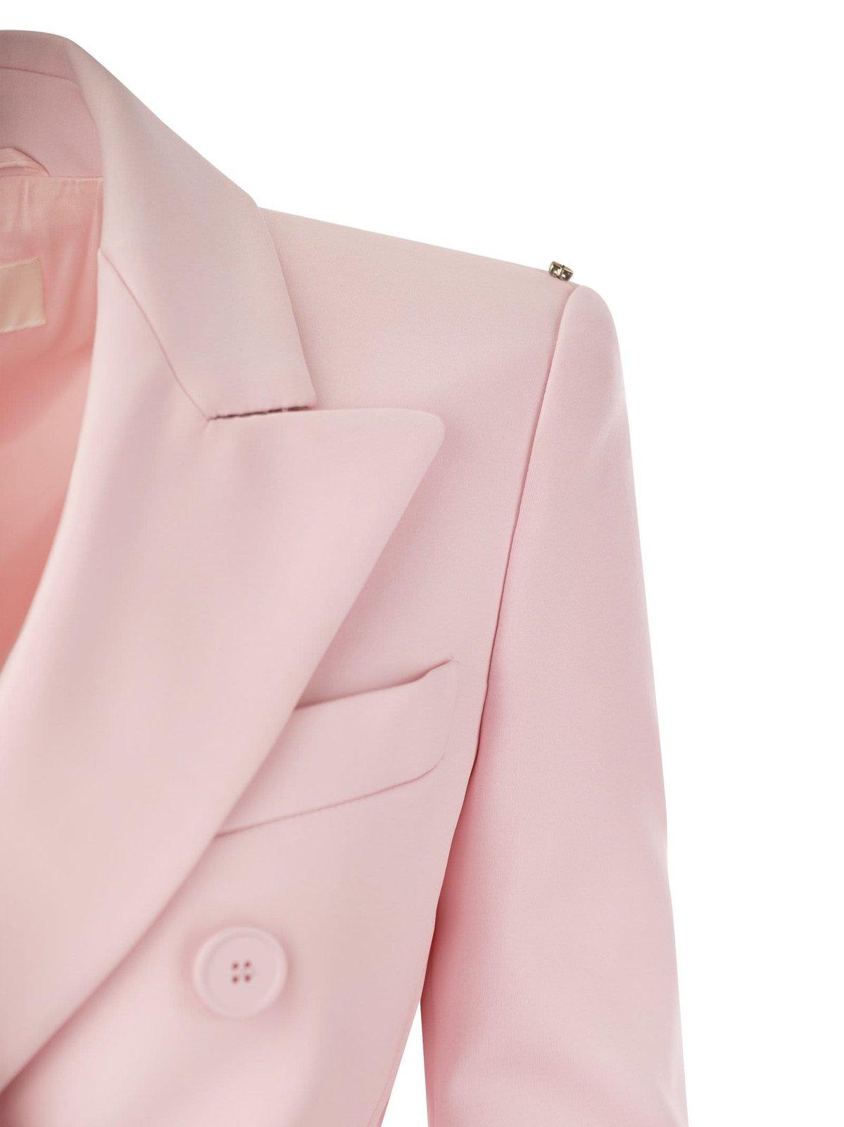 Shop Sportmax Double-breasted Long-sleeved Blazer In Rosa