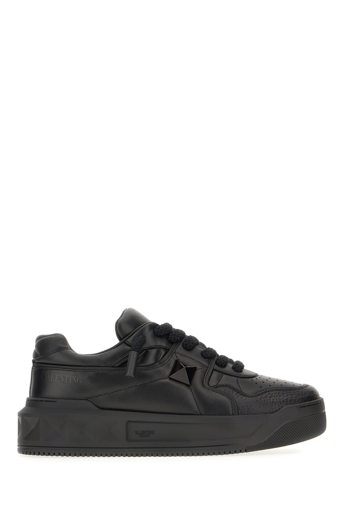 Valentino Garavani Black Nappa Leather One Stud Xl Sneakers In Nero