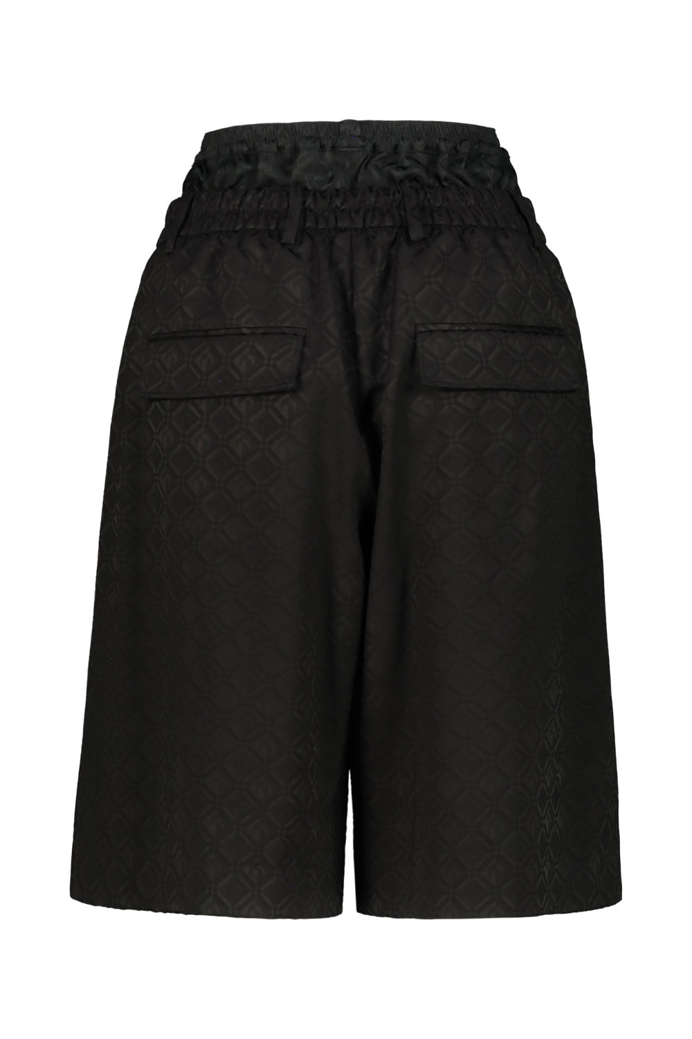 Marine Serre Moon Diamond Jacquard Tailorin Shorts In Black